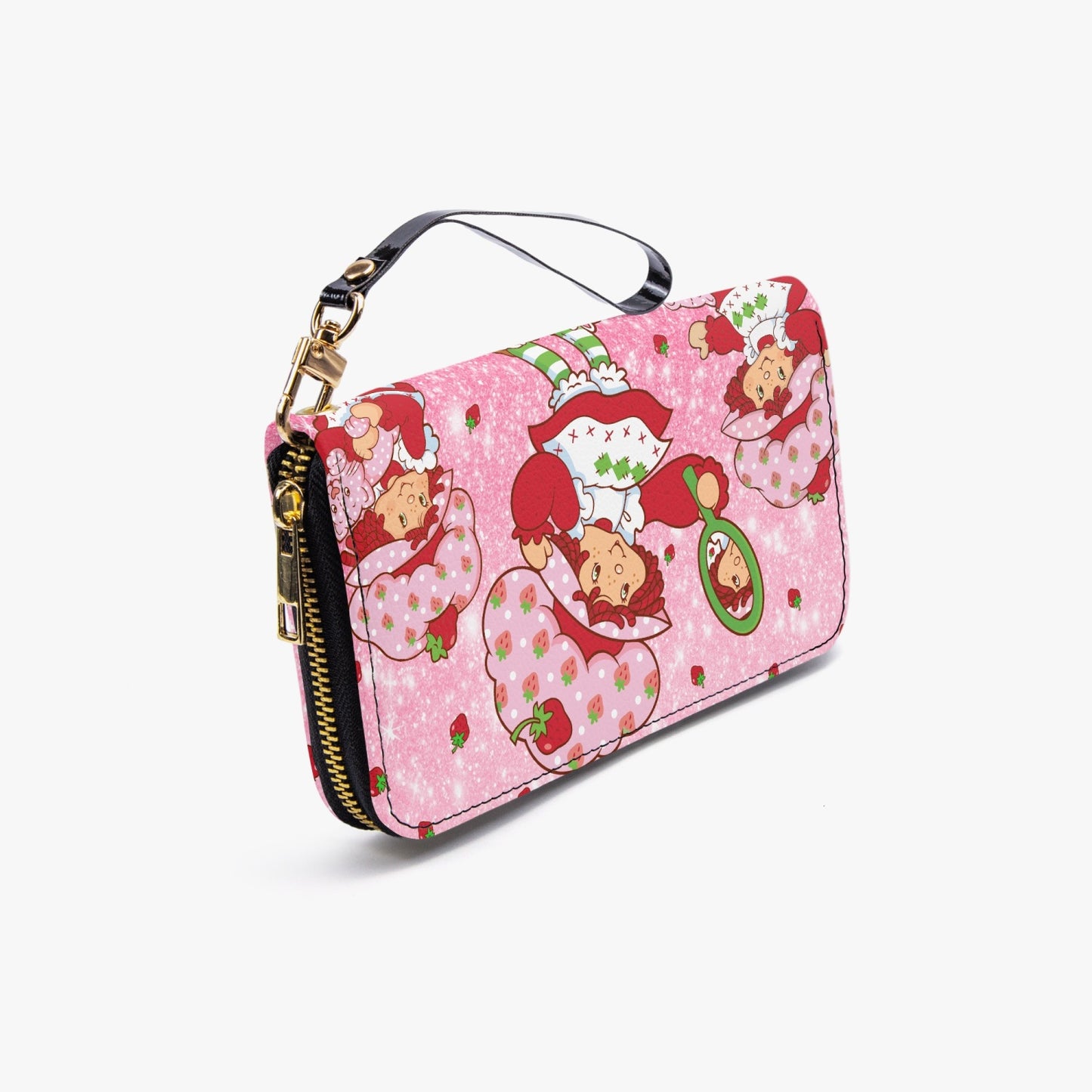 Strawberry Shortcake Leather Strap Zipper Wallet