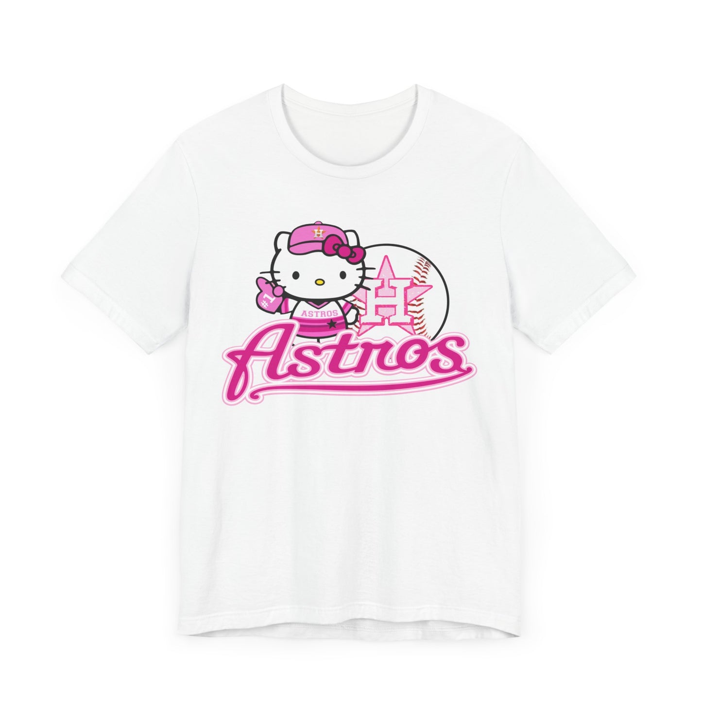 Pink Kitty Astros Unisex Jersey Short Sleeve Tee