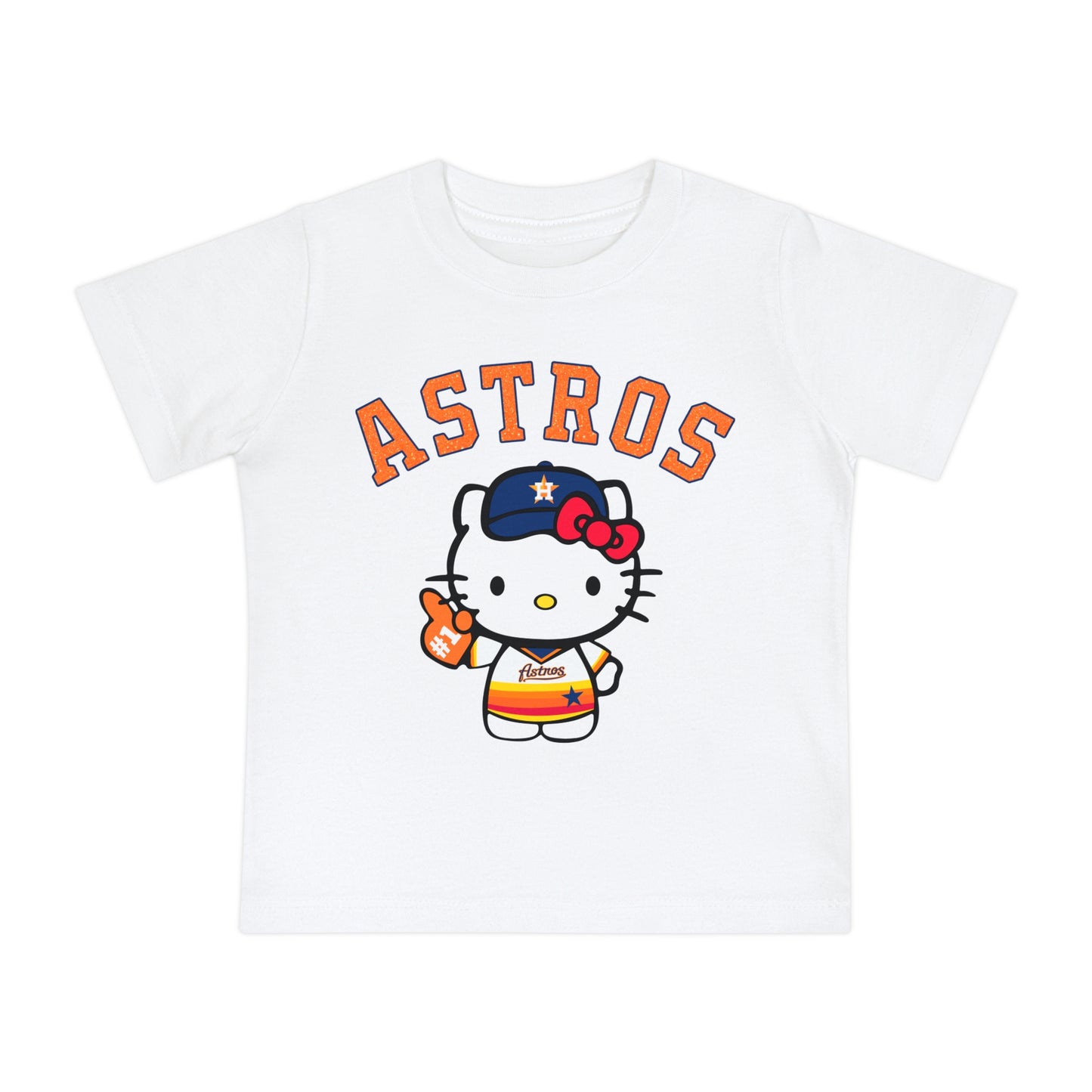 Astros - Houston - Kitty in Striped Jersey Baby Short Sleeve T-Shirt