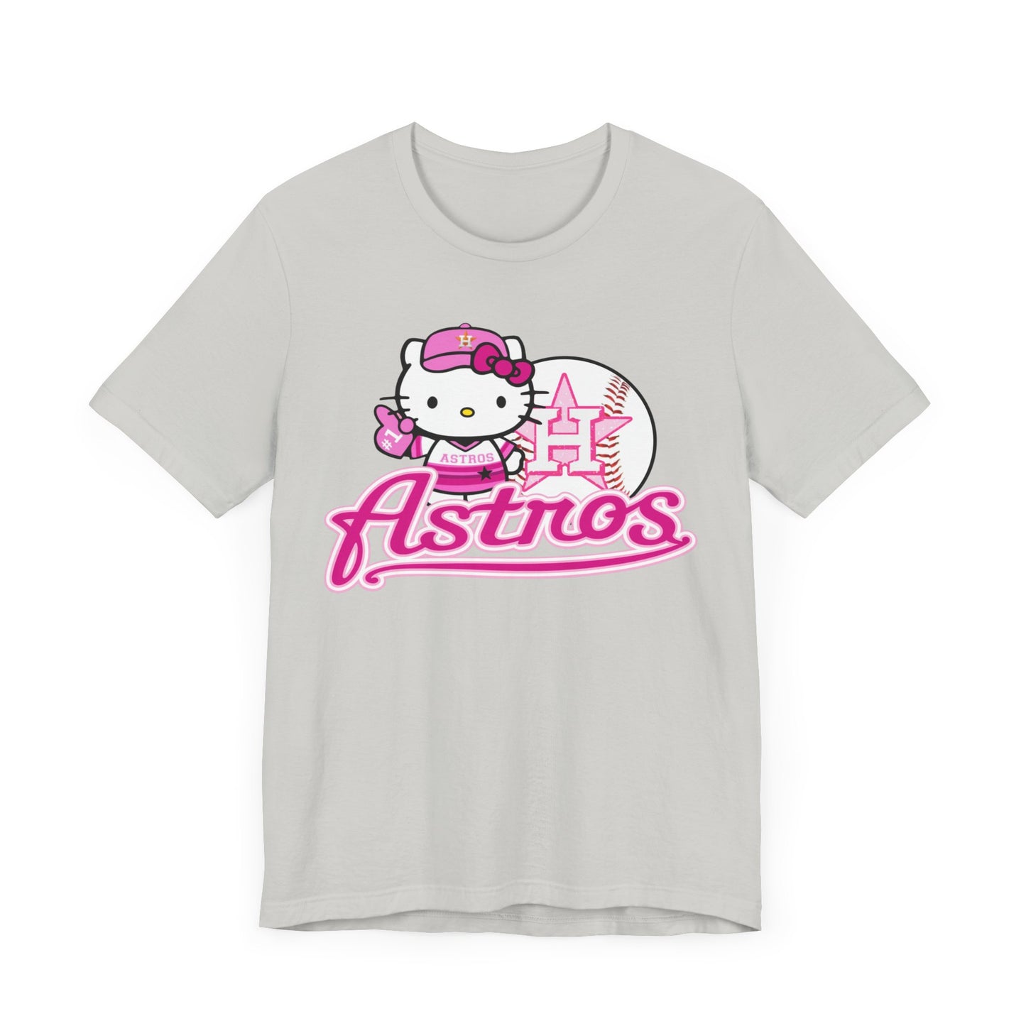 Pink Kitty Astros Unisex Jersey Short Sleeve Tee