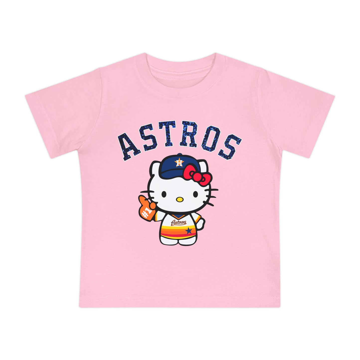 Astros - Houston - Kitty in Striped Jersey Baby Short Sleeve T-Shirt