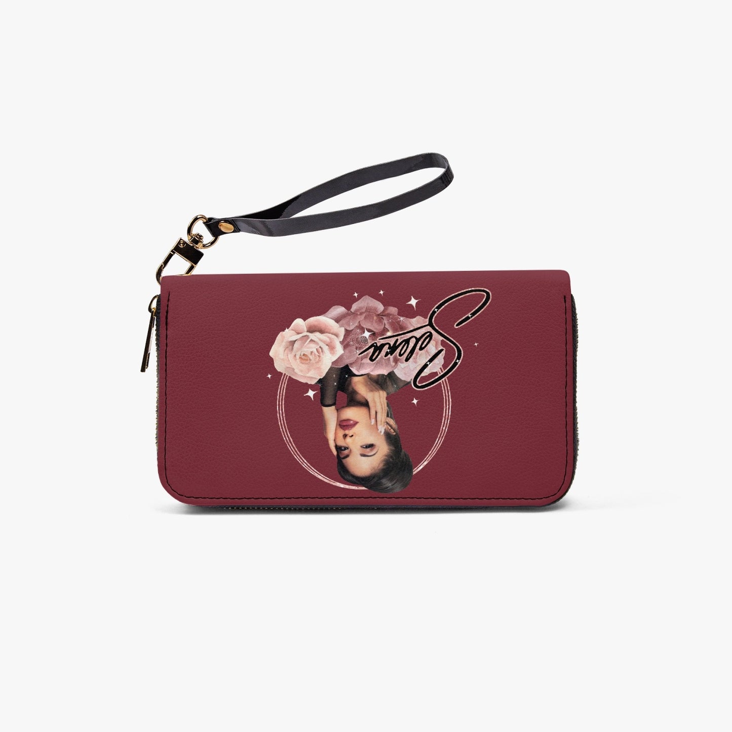 Selena PU Leather Strap Zipper Wallet