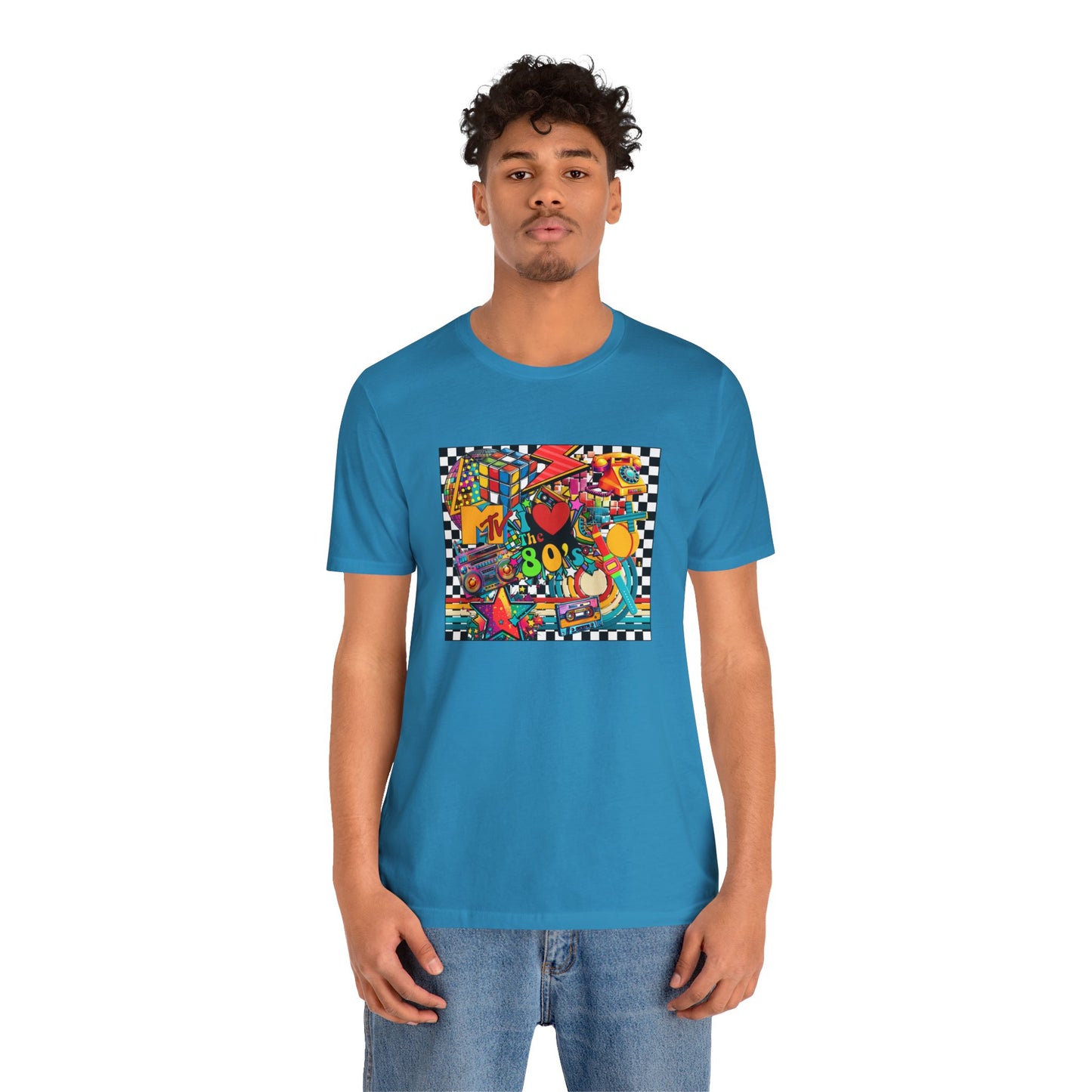 80s themed Unisex Jersey Short Sleeve Tee