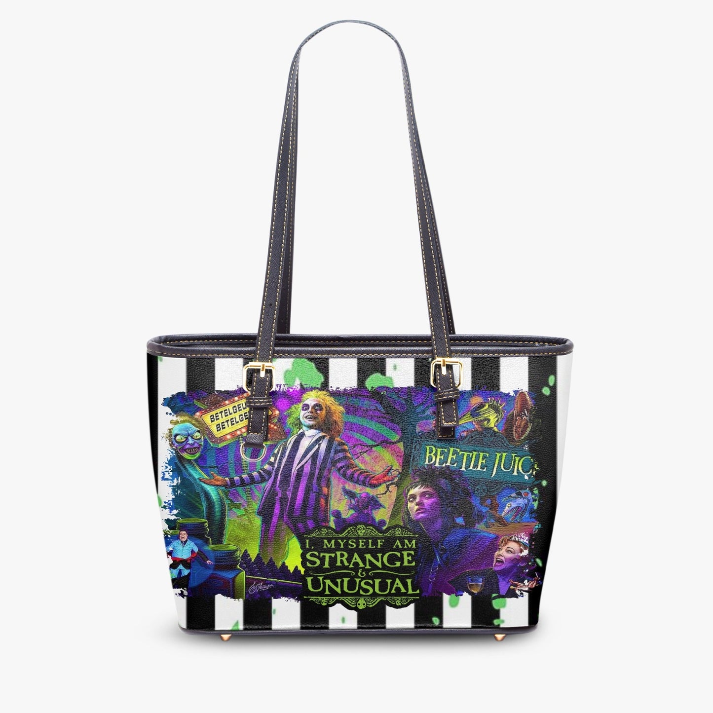 BEETLEJUICE Large Leather Tote Bag for Women
