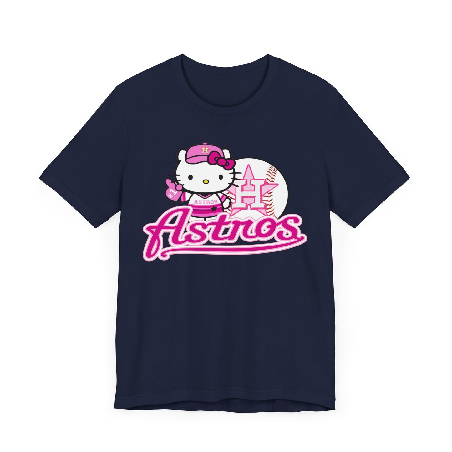 Pink Kitty Astros Unisex Jersey Short Sleeve Tee