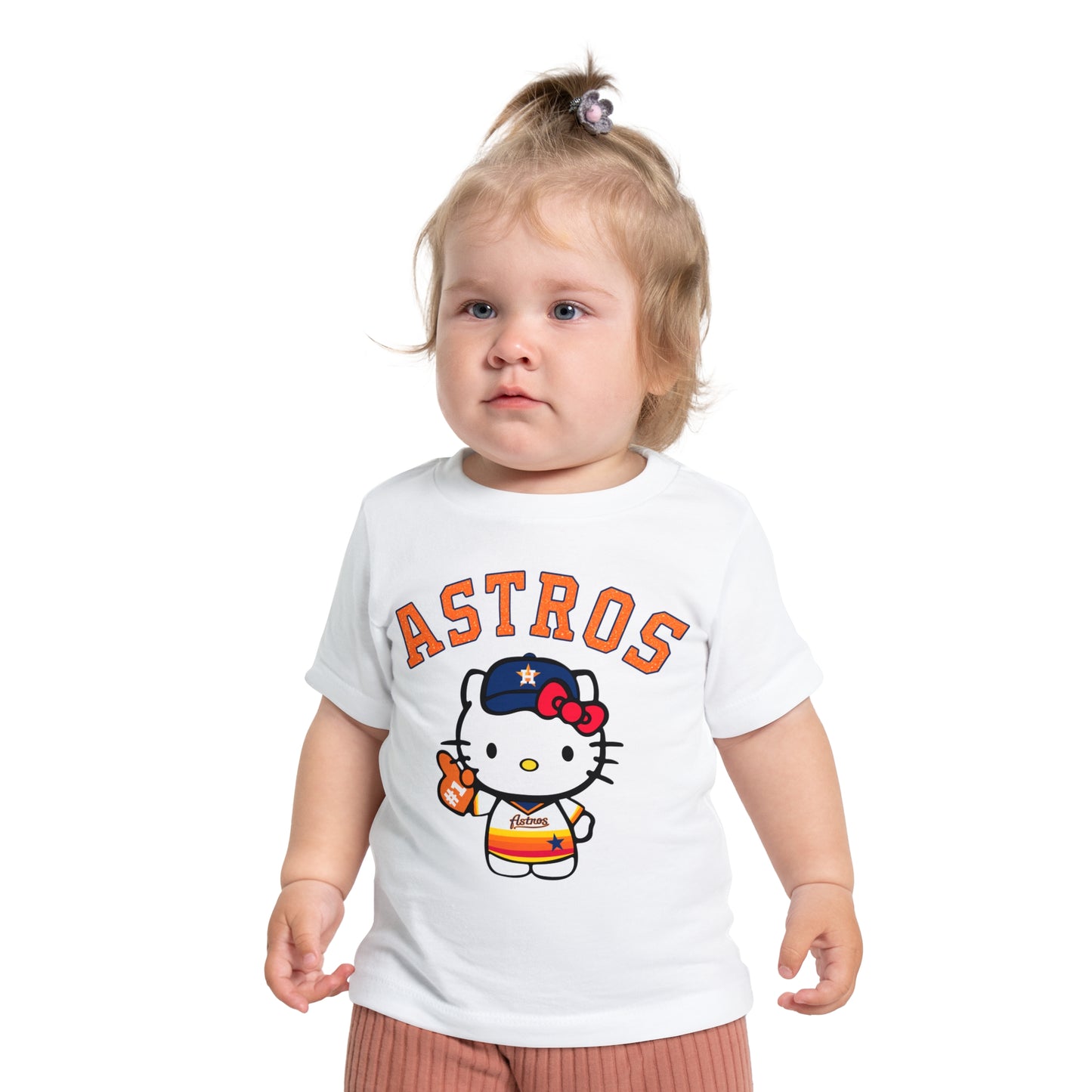 Astros - Houston - Kitty in Striped Jersey Baby Short Sleeve T-Shirt