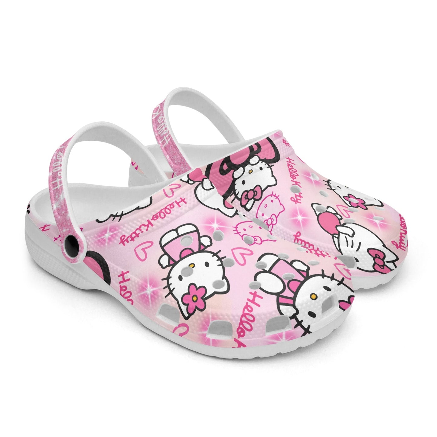 Kitty All Over Printed Clogs (adult sizing)