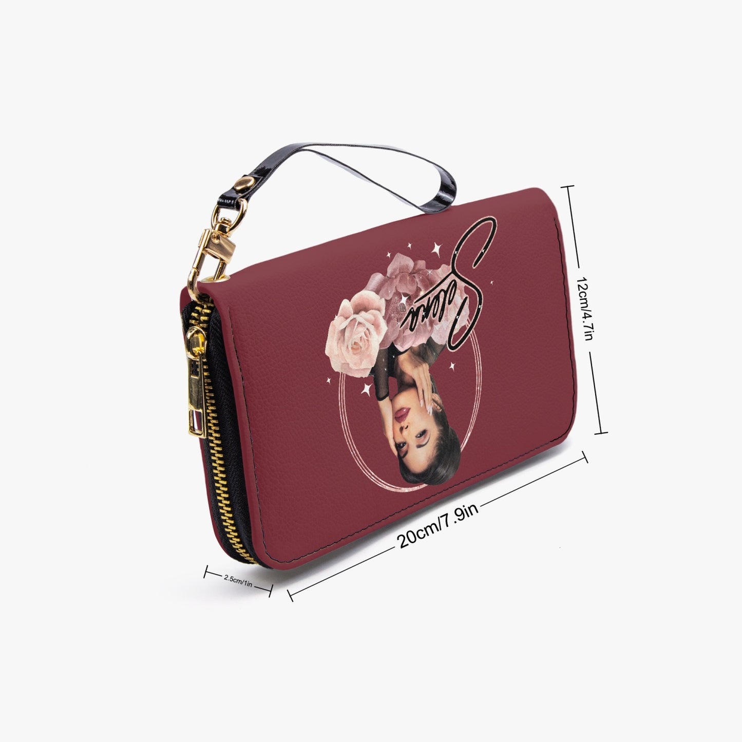 Selena PU Leather Strap Zipper Wallet