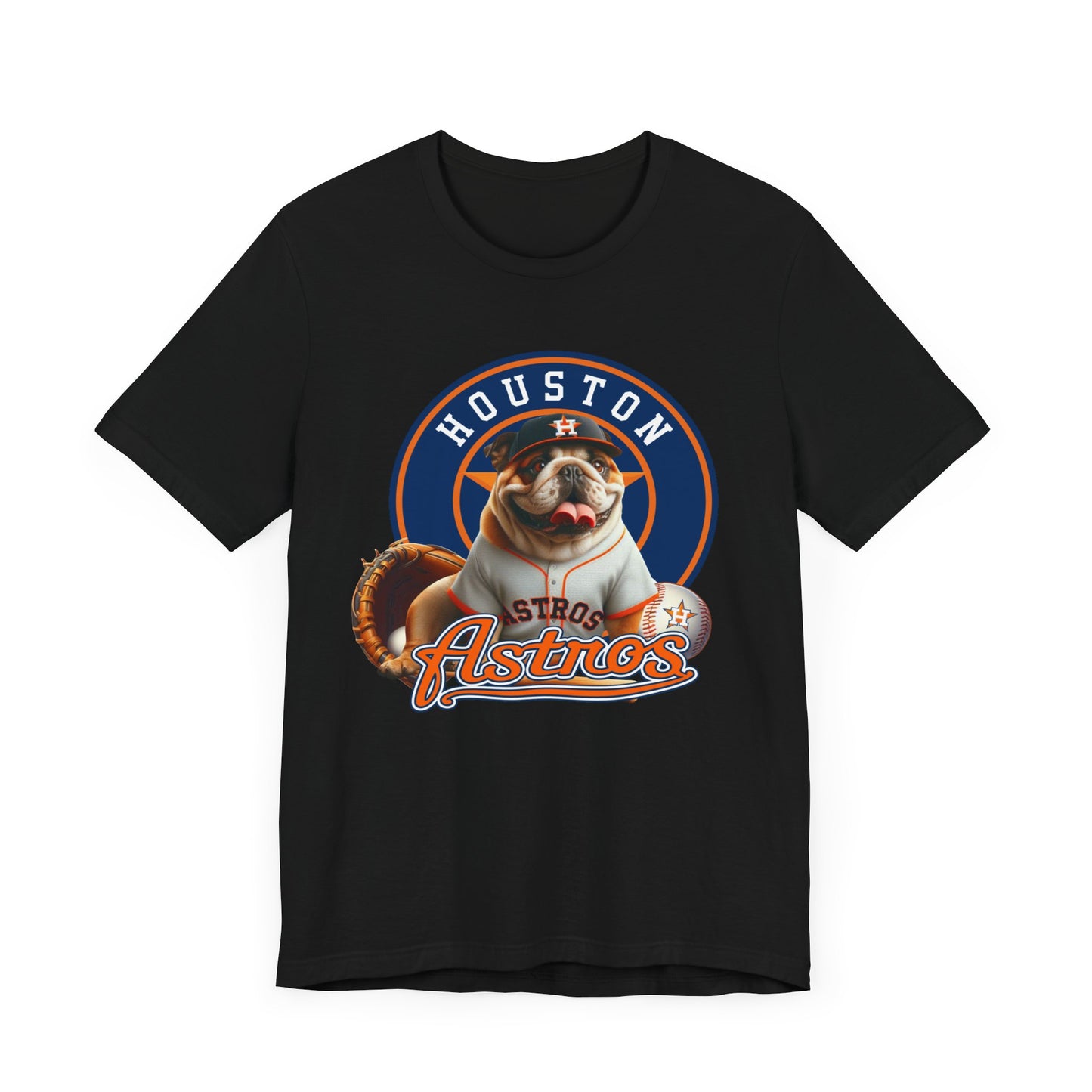 Astros - English bulldog - Houston - Unisex Short Sleeve Tee