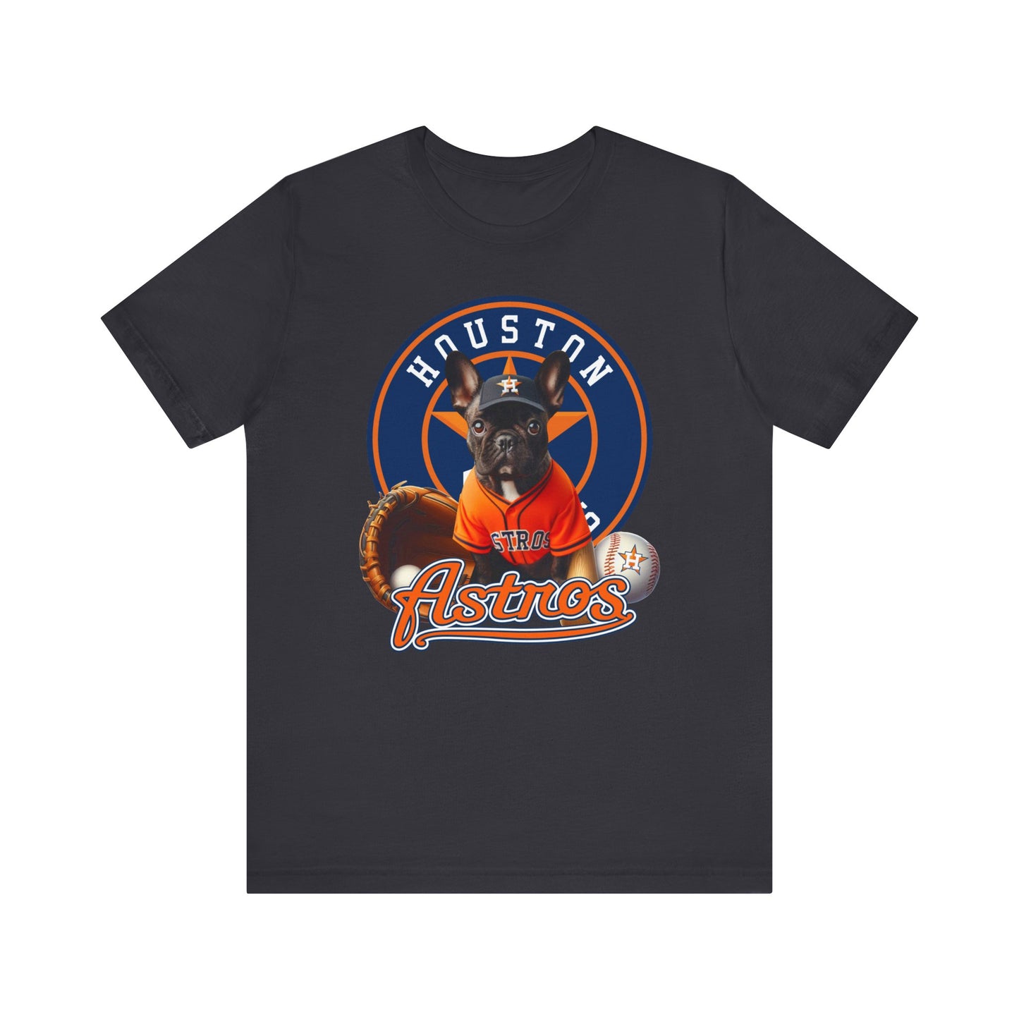 Astros - French bulldog 2 - Houston - Unisex Short Sleeve Tee