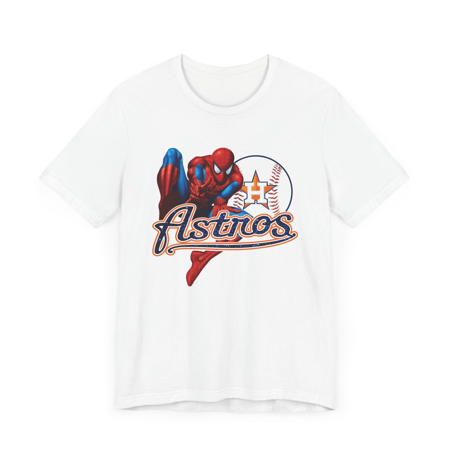 Astros - Spider - Houston - Navy letters (Glitter letters) - Unisex Short Sleeve Tee