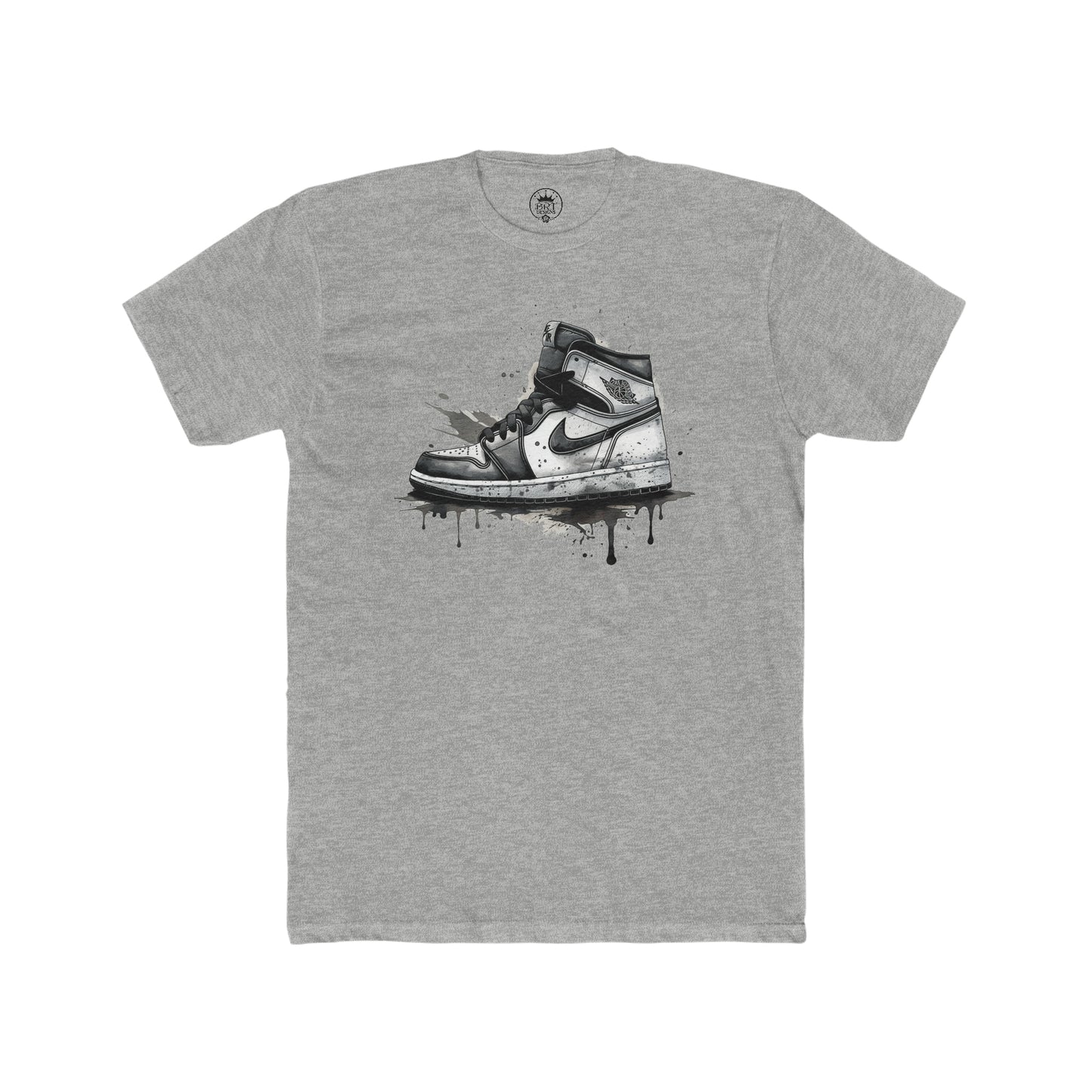 Jordan drip shoes (BLACK AND WHITE) Men's Cotton Crew Tee