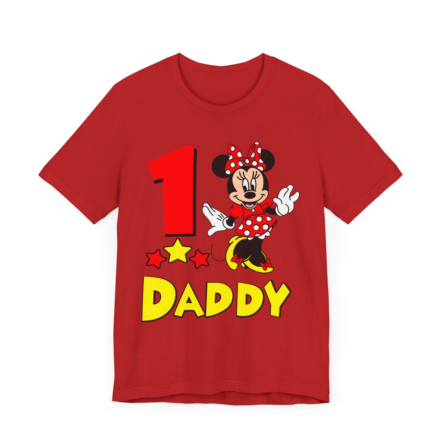 1st birthday - Minnie - Daddy shirt - Unisex Short Sleeve Tee