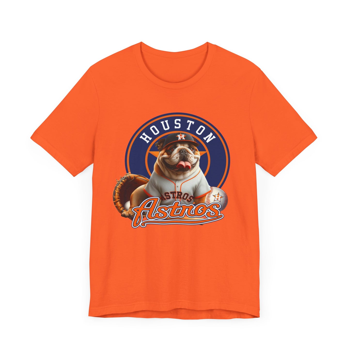 Astros - English bulldog - Houston - Unisex Short Sleeve Tee