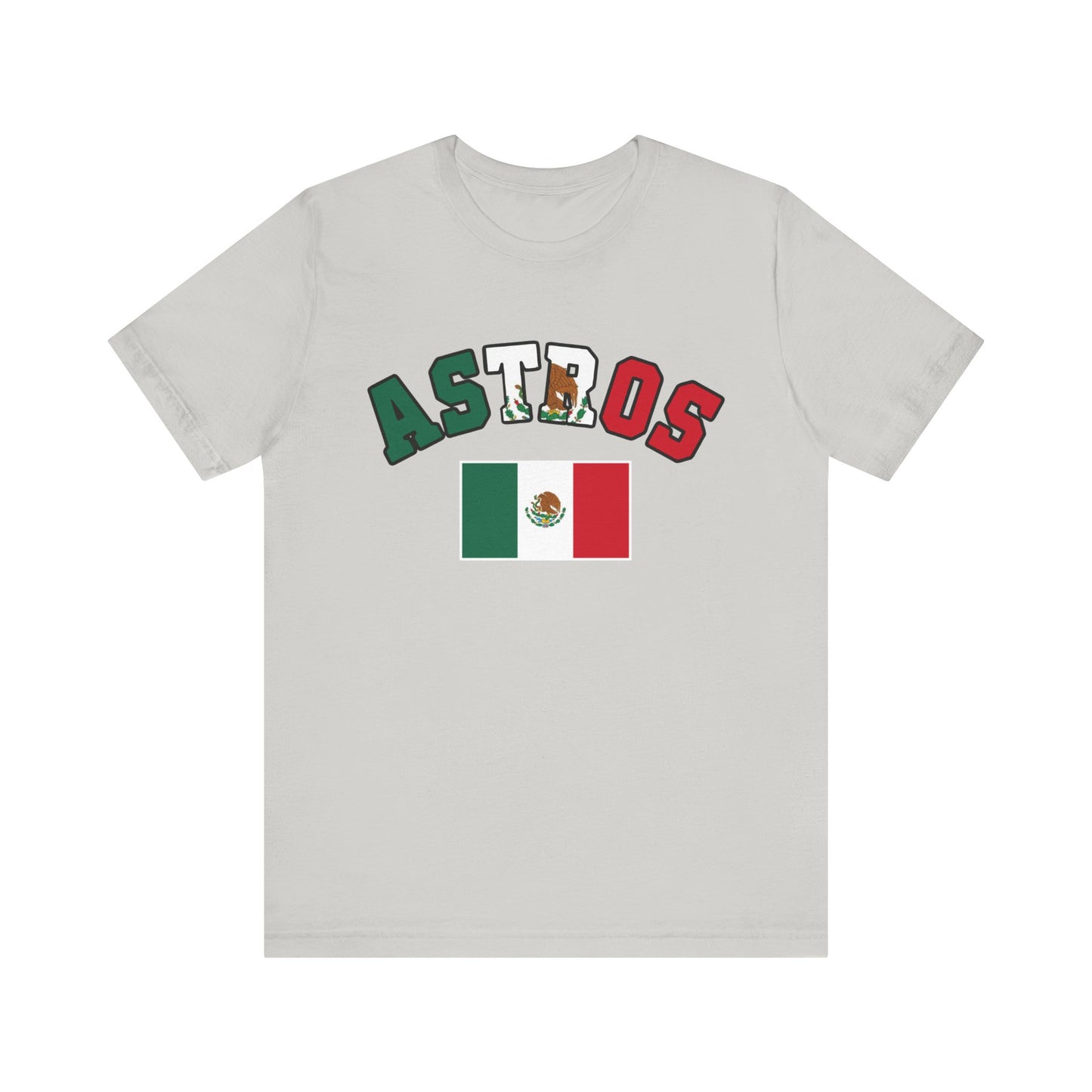 Astros Houston Mexico Flag Letters Unisex Short Sleeve Tee