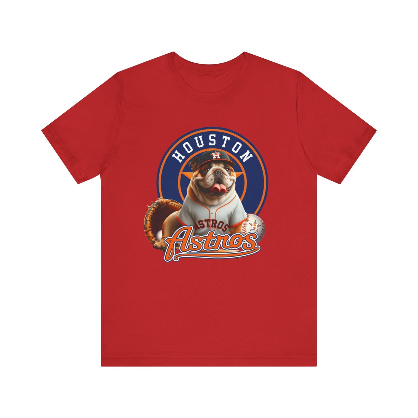 Astros - English bulldog - Houston - Unisex Short Sleeve Tee
