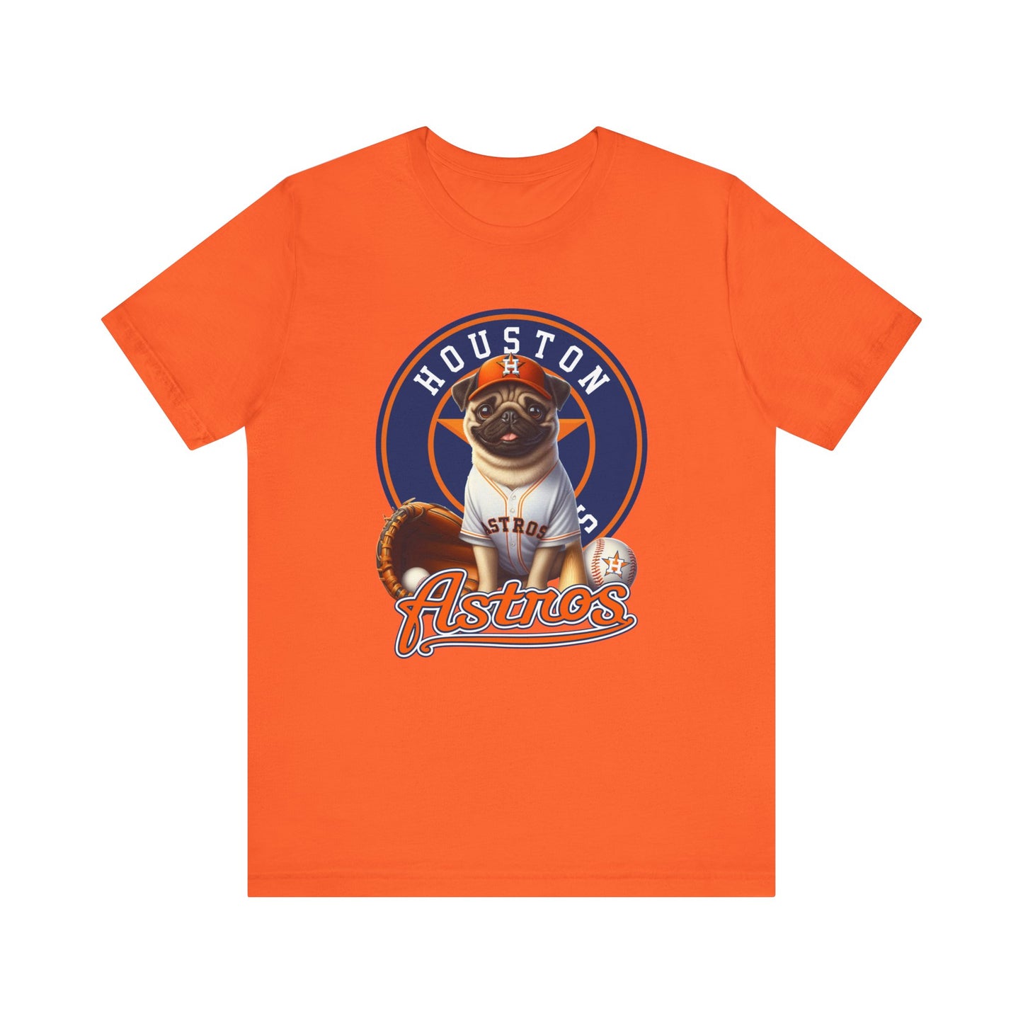 Astros - Pug - Houston - Unisex Short Sleeve Tee