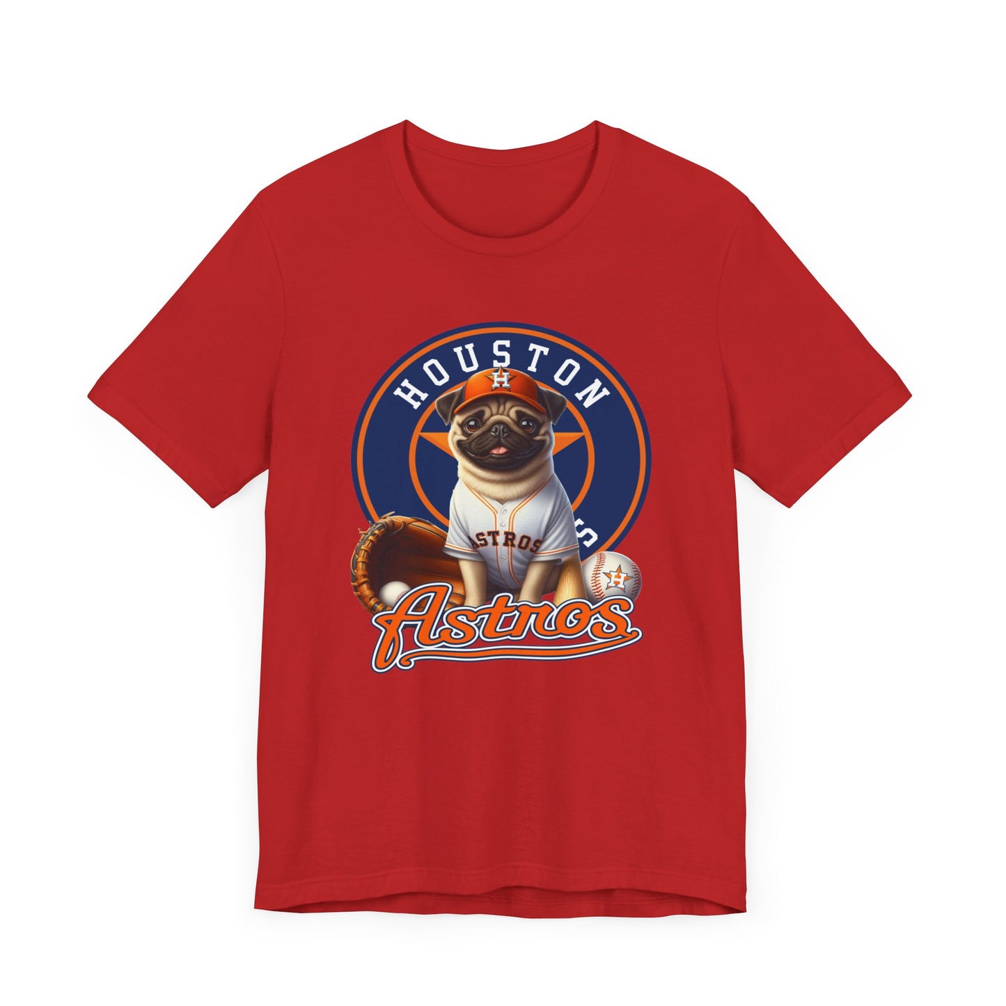 Astros - Pug - Houston - Unisex Short Sleeve Tee