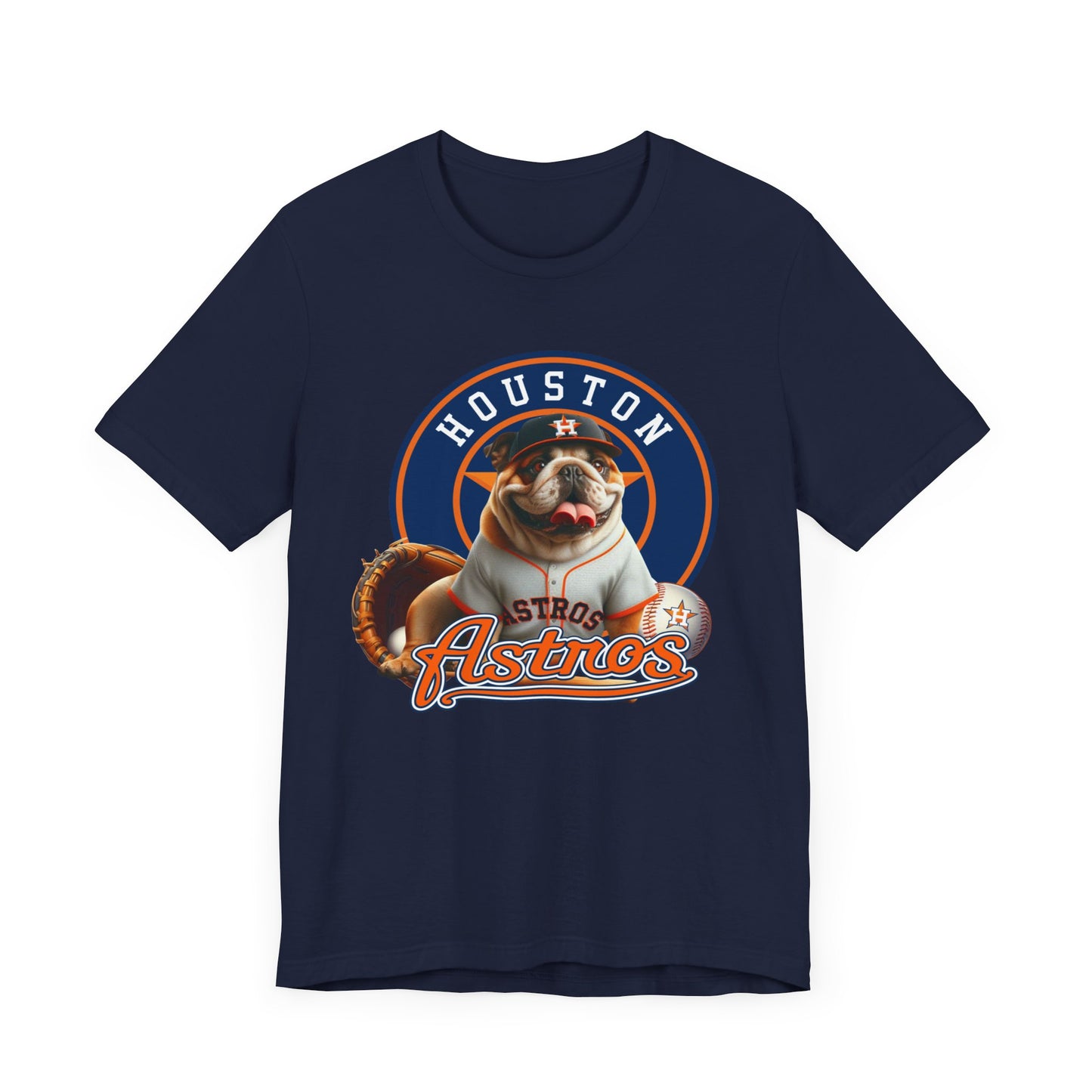 Astros - English bulldog - Houston - Unisex Short Sleeve Tee