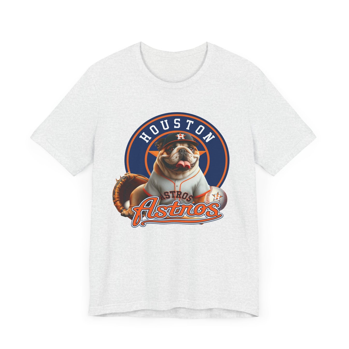 Astros - English bulldog - Houston - Unisex Short Sleeve Tee