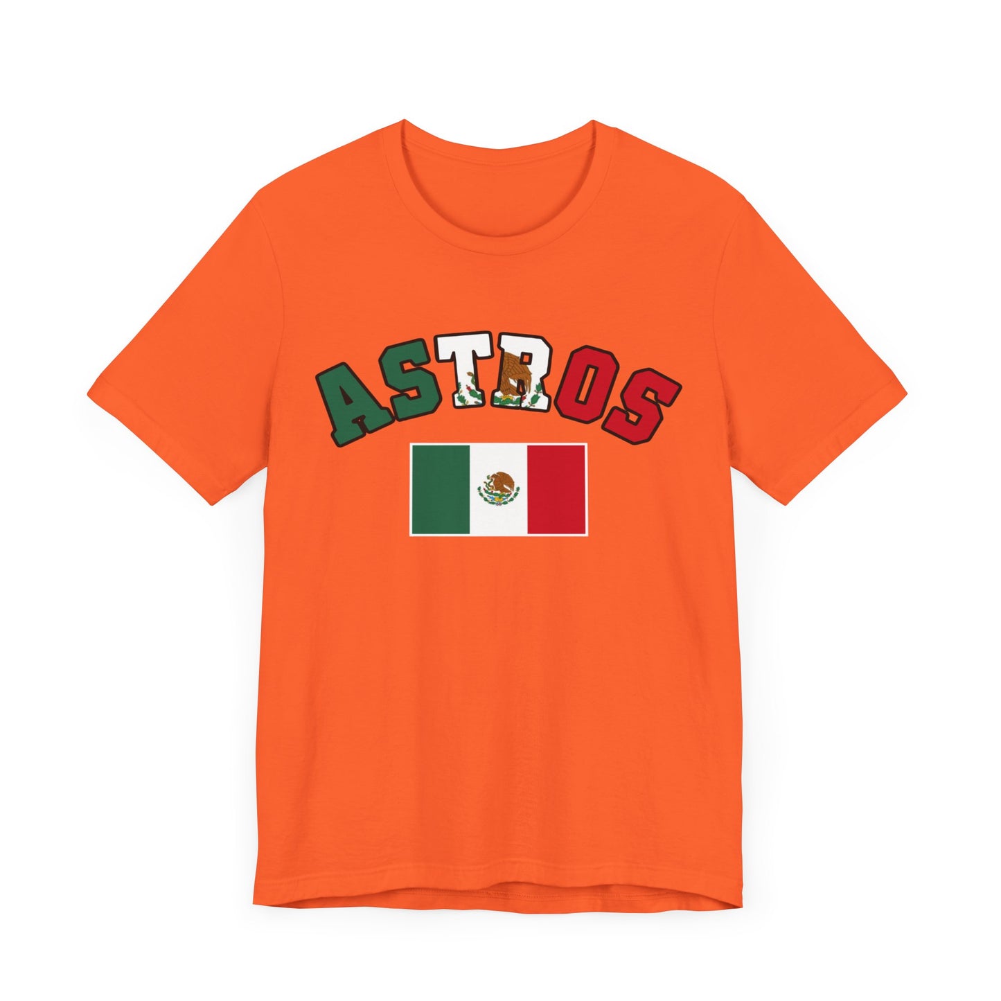 Astros Houston Mexico Flag Letters Unisex Short Sleeve Tee