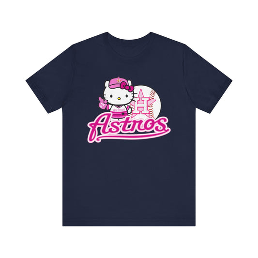 Pink Kitty Astros Unisex Jersey Short Sleeve Tee