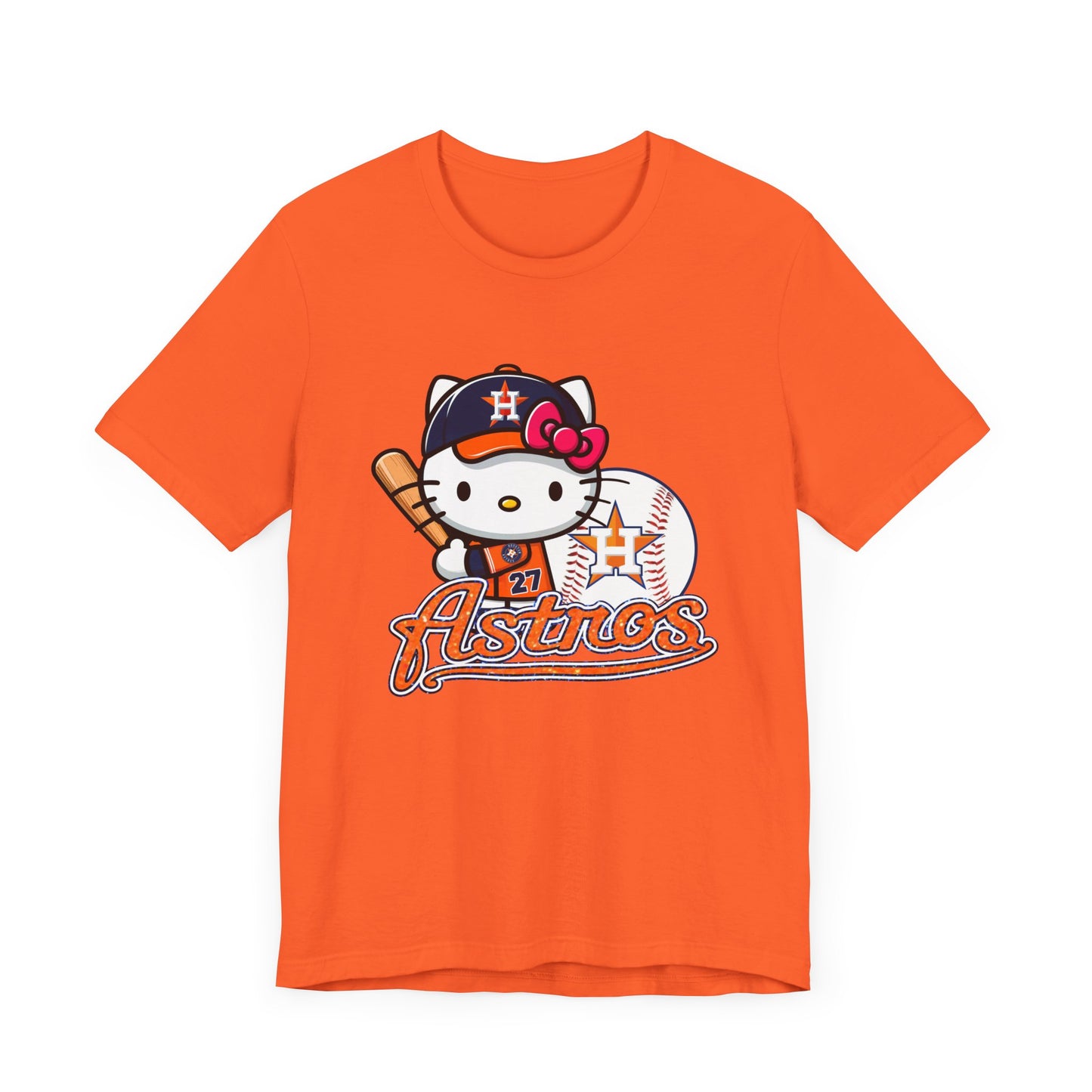 Astros - Kitty - Orange - Houston - Unisex Jersey Short Sleeve Tee