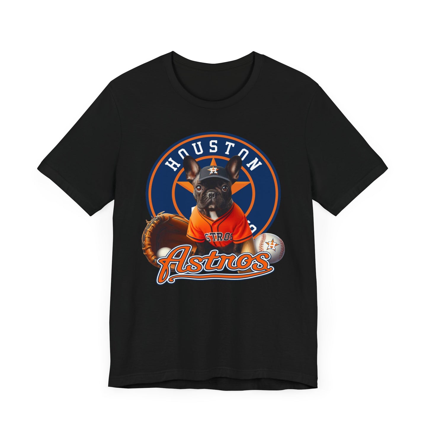 Astros - French bulldog 2 - Houston - Unisex Short Sleeve Tee