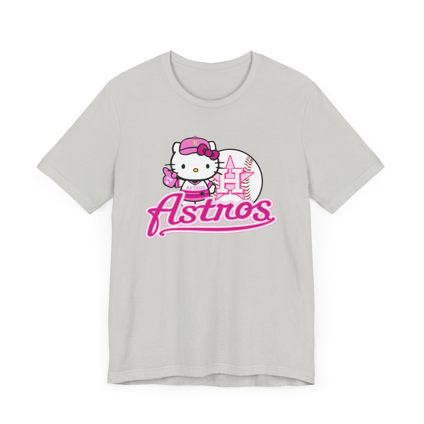 Pink Kitty Astros Unisex Jersey Short Sleeve Tee