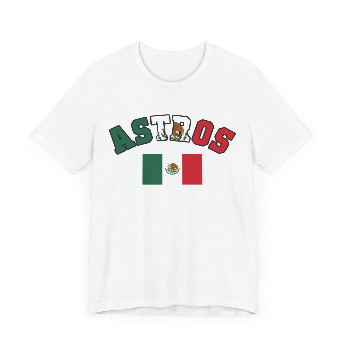 Astros Houston Mexico Flag Letters Unisex Short Sleeve Tee