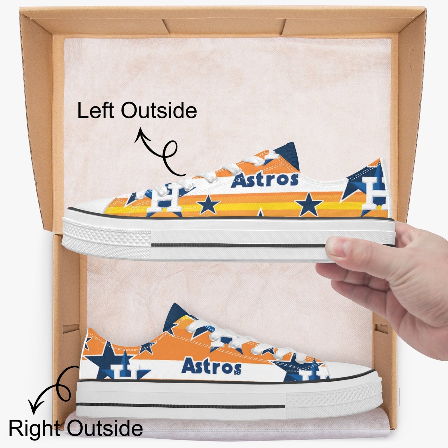 Astros. Low Canvas Shoes-White sole