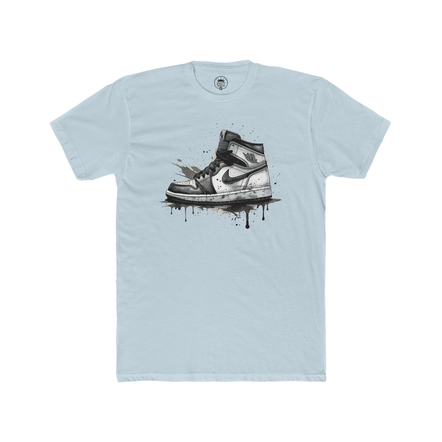 Jordan drip shoes (BLACK AND WHITE) Men's Cotton Crew Tee