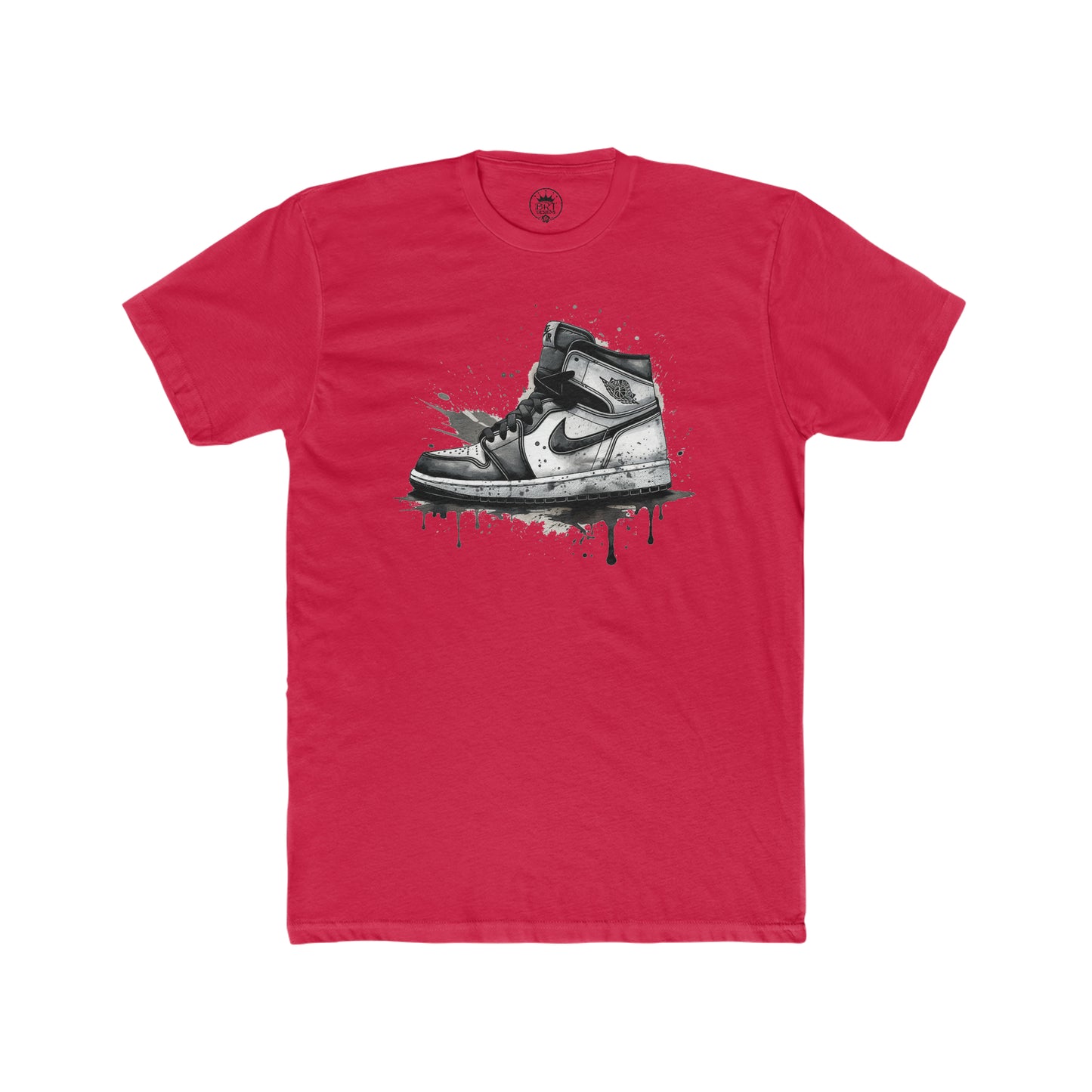 Jordan drip shoes (BLACK AND WHITE) Men's Cotton Crew Tee