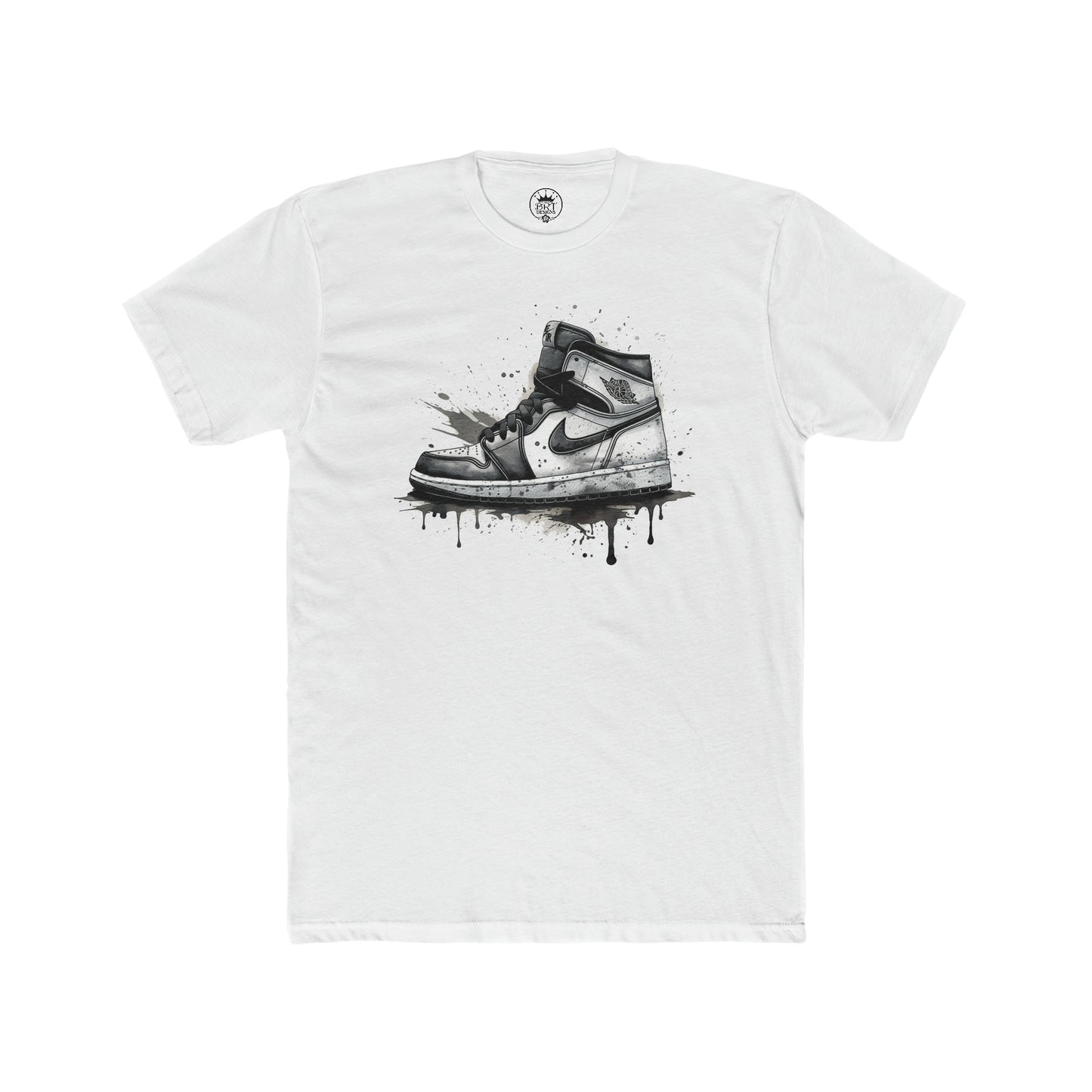 Jordan drip shoes (BLACK AND WHITE) Men's Cotton Crew Tee