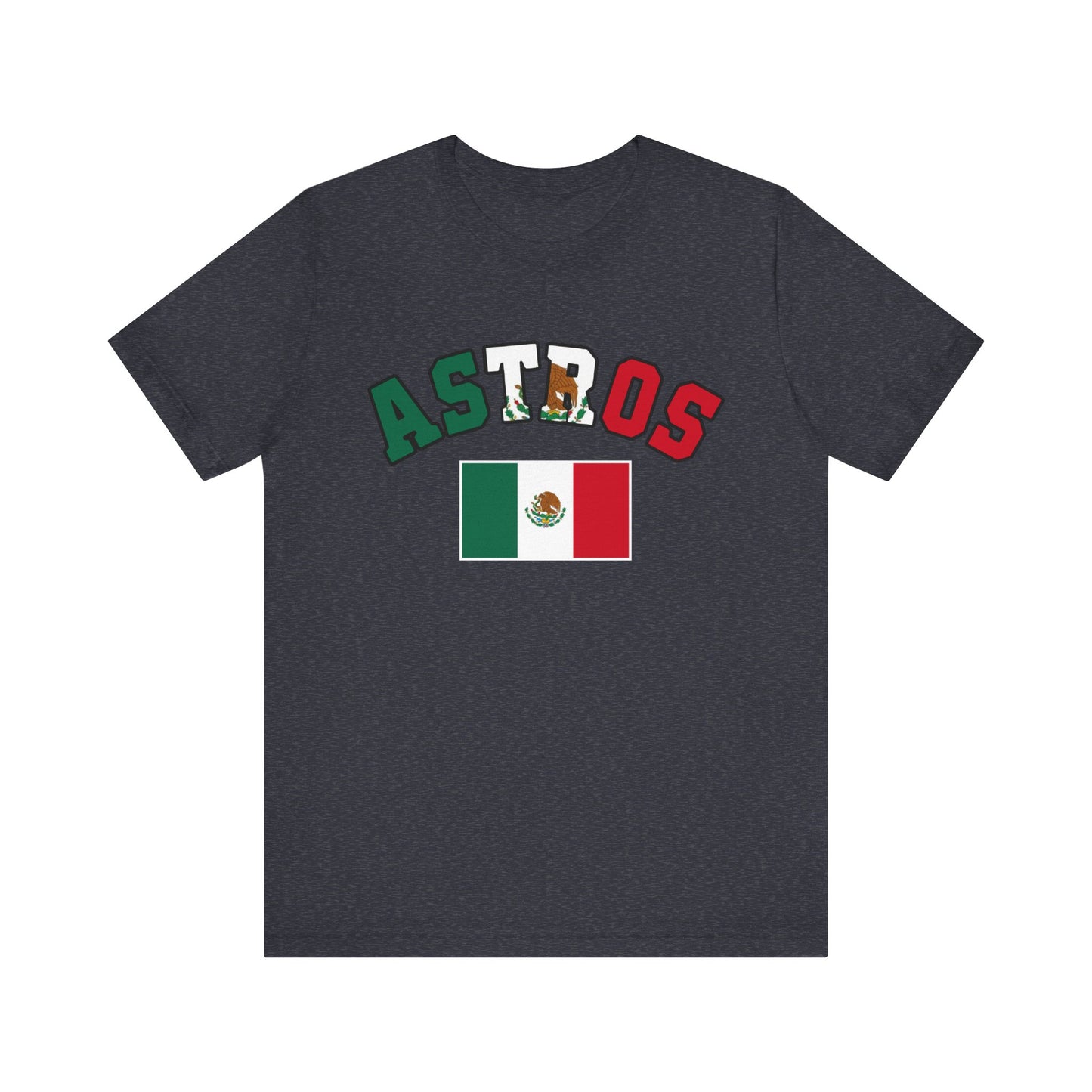 Astros Houston Mexico Flag Letters Unisex Short Sleeve Tee