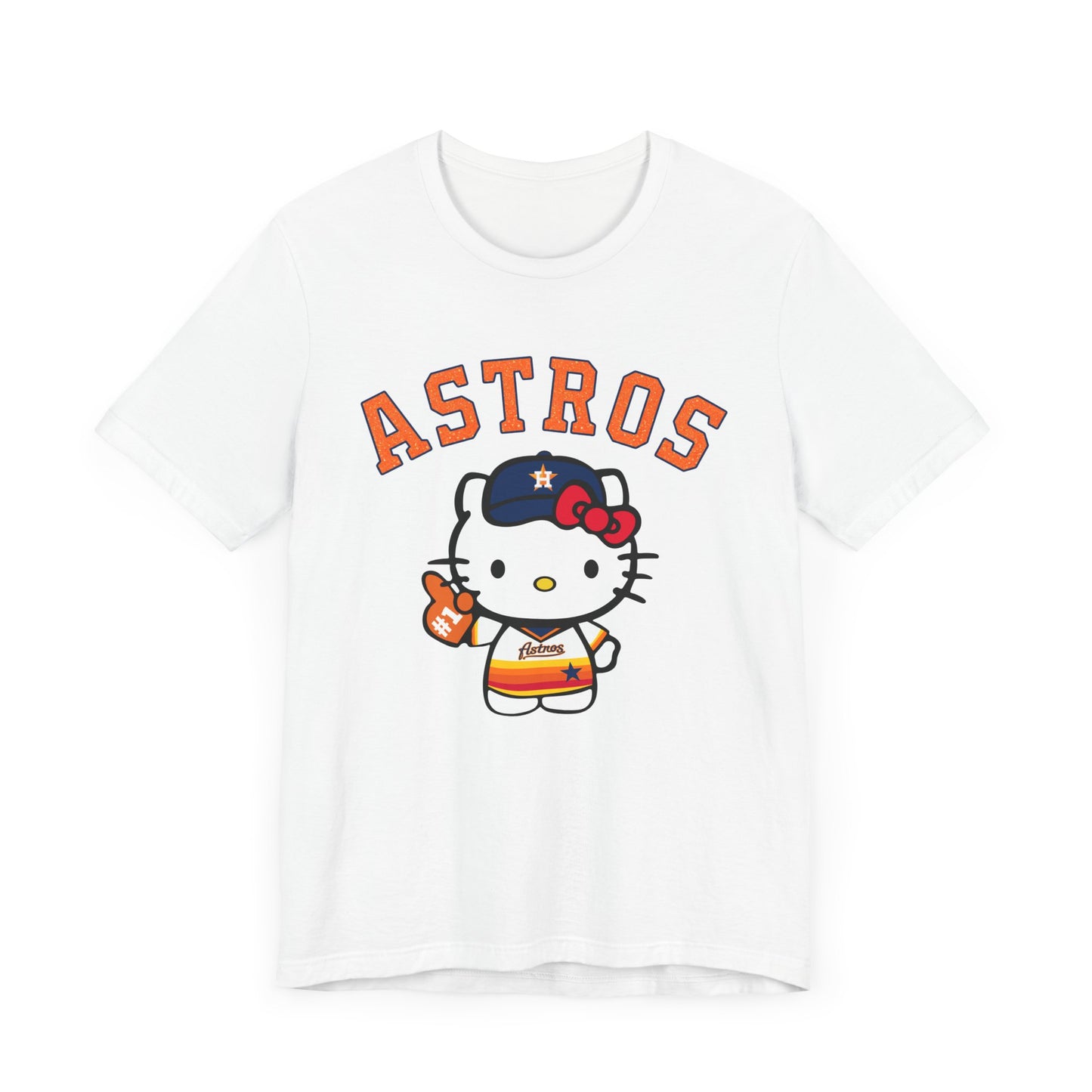 Astros - Houston - Kitty with Striped Jersey - Short Sleeve Tee