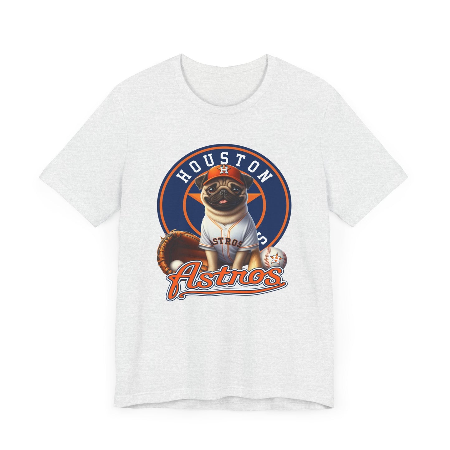 Astros - Pug - Houston - Unisex Short Sleeve Tee