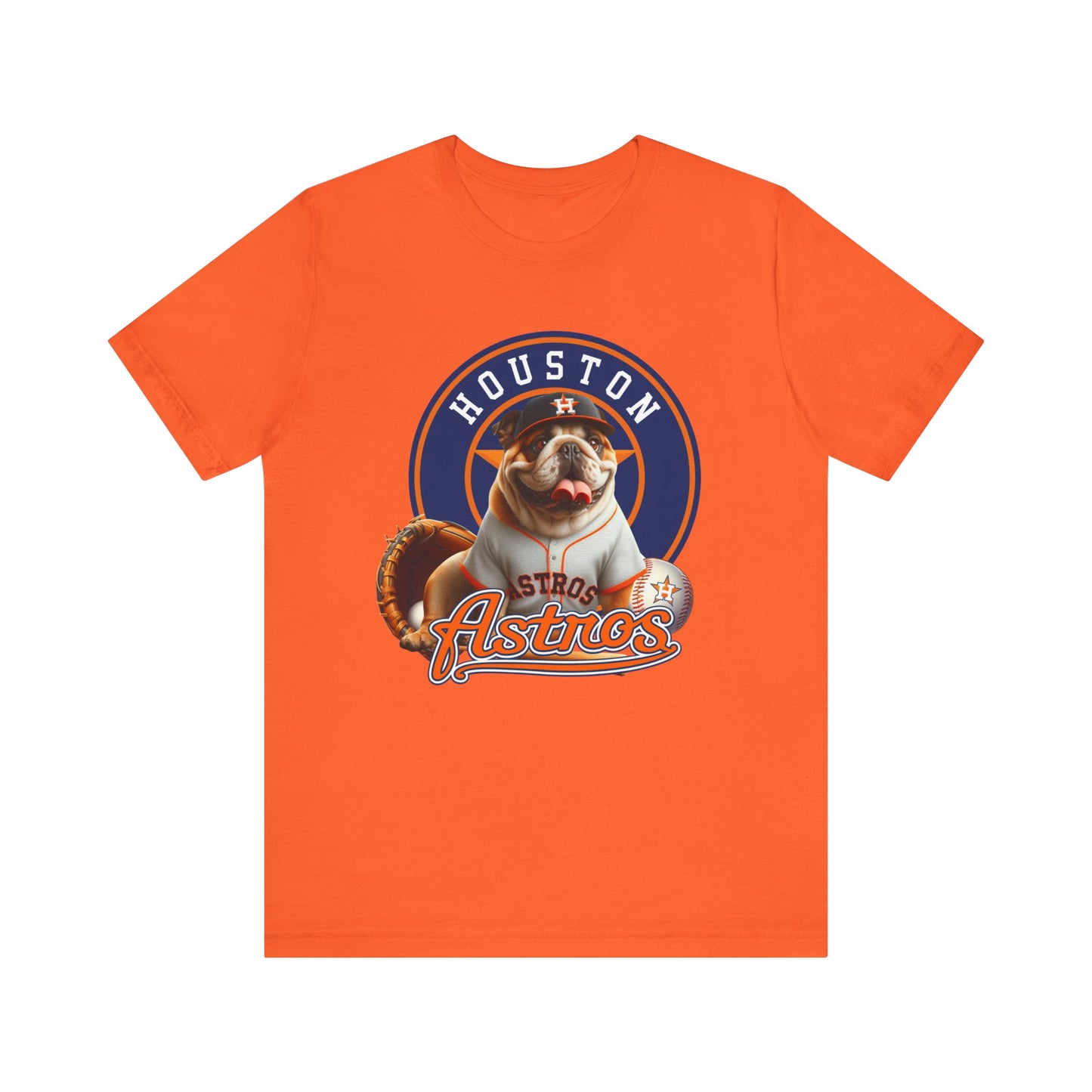 Astros - English bulldog - Houston - Unisex Short Sleeve Tee
