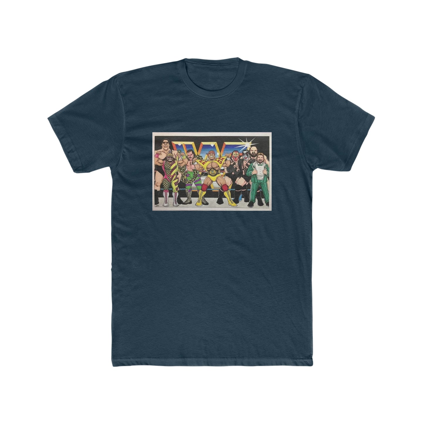 Vintage Wrestling - W W F 80s Men's Cotton Crew Tee