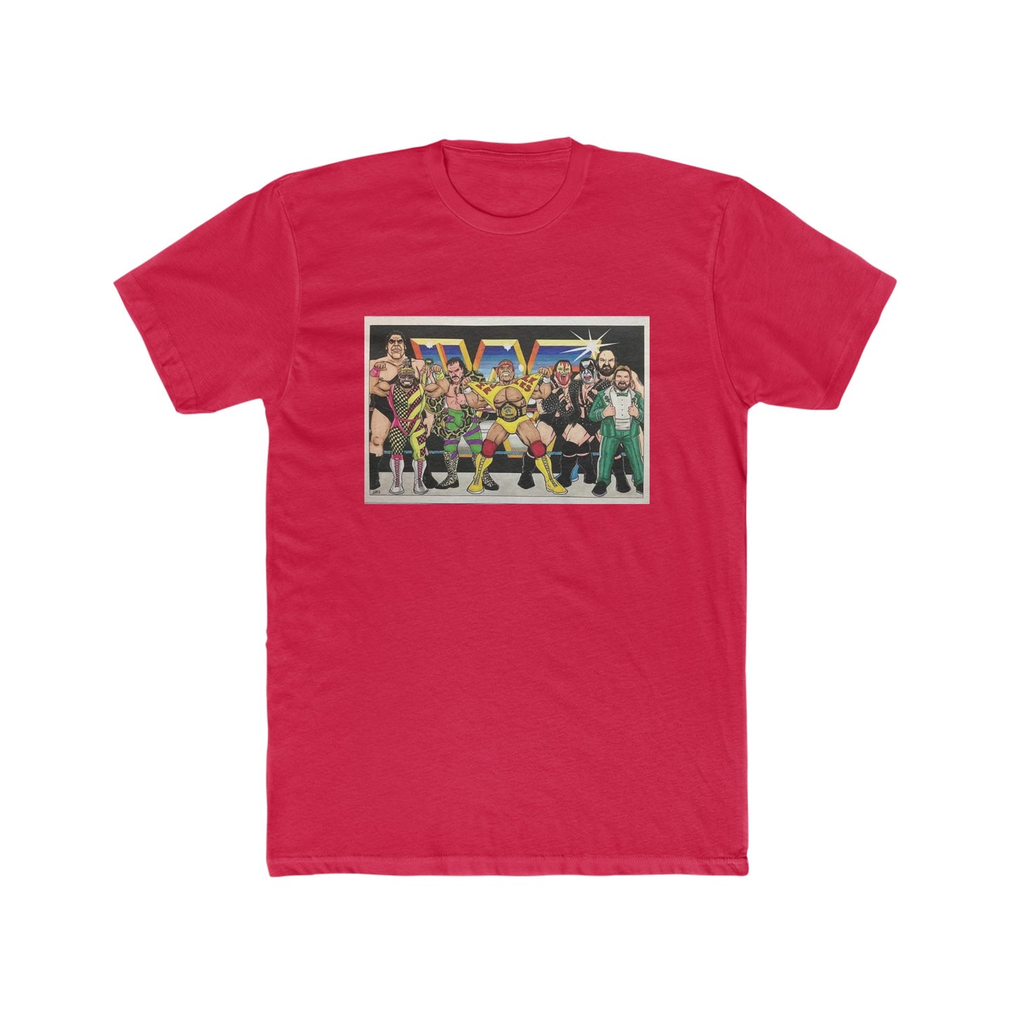 Vintage Wrestling - W W F 80s Men's Cotton Crew Tee