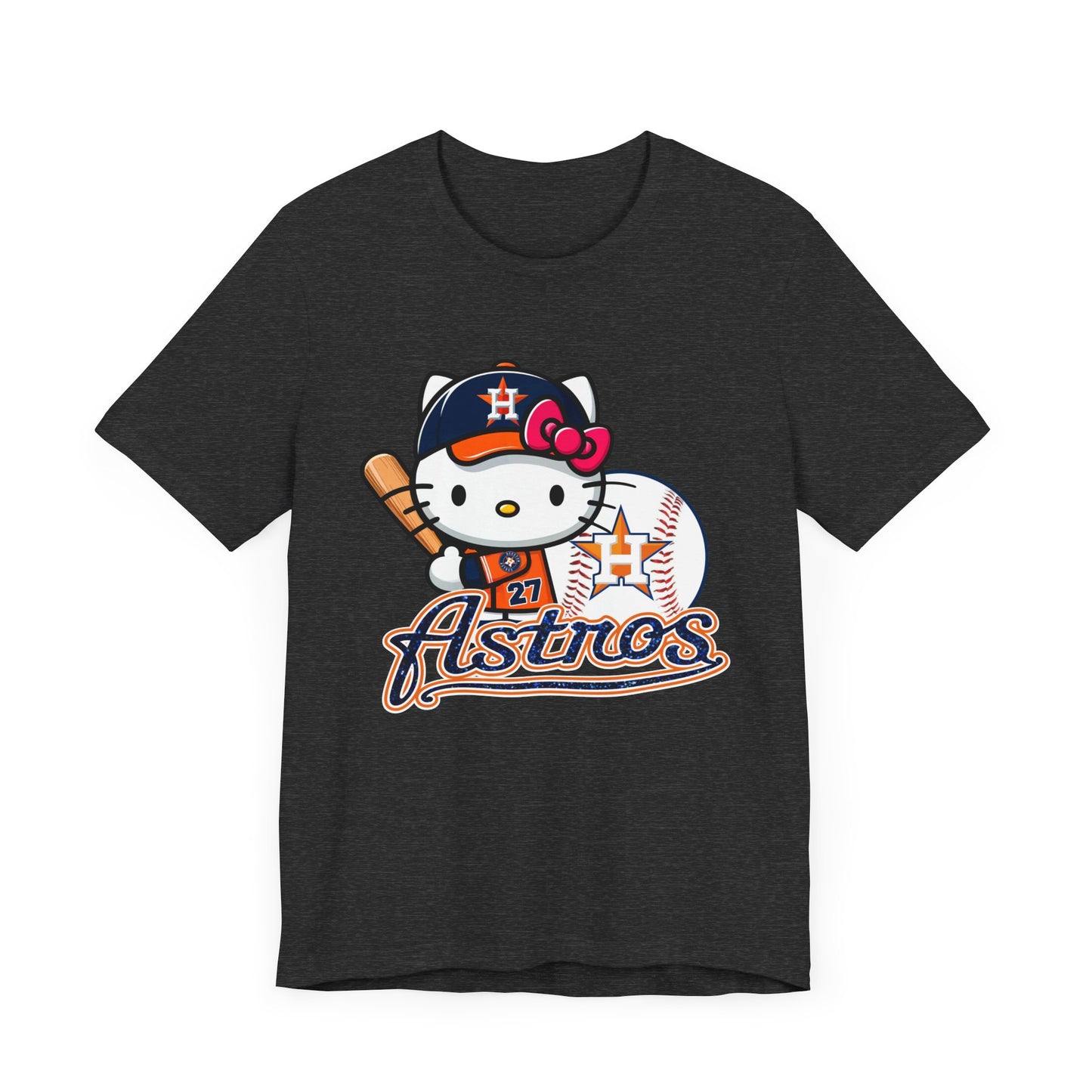 Astros - Kitty - Orange and Navy - Unisex Jersey Short Sleeve Tee