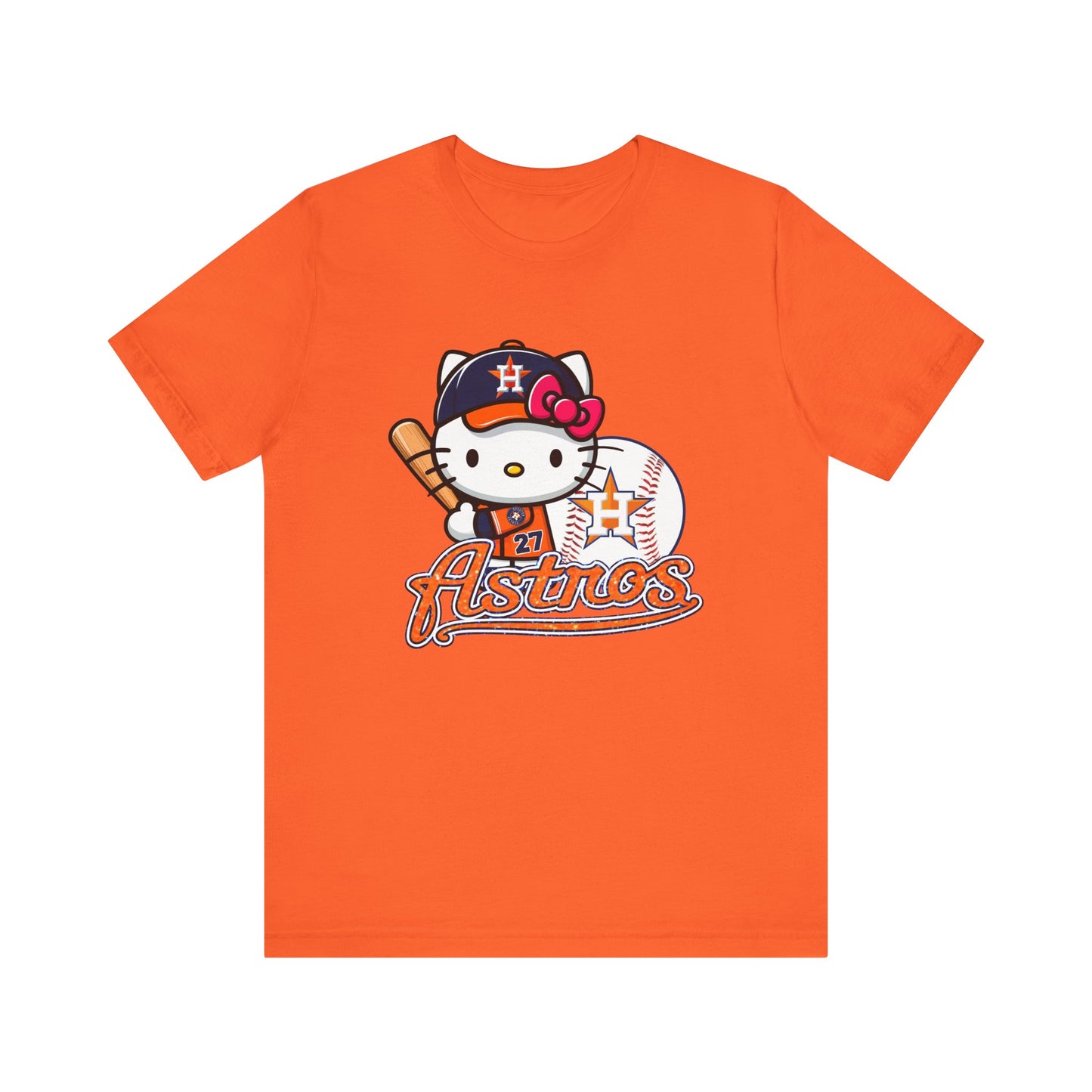 Astros - Kitty - Orange - Houston - Unisex Jersey Short Sleeve Tee