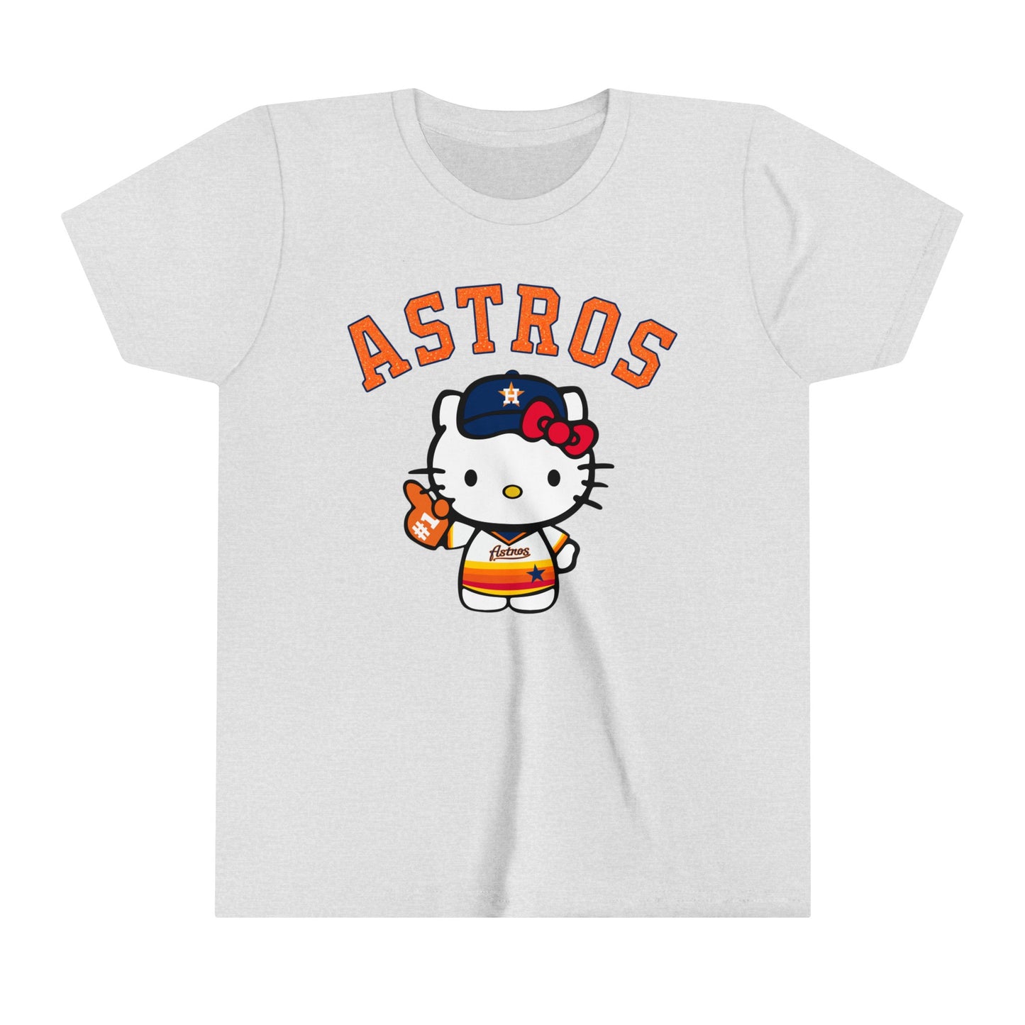 Astros - Houston - Kitty in Striped Jersey - Youth Short Sleeve Tee