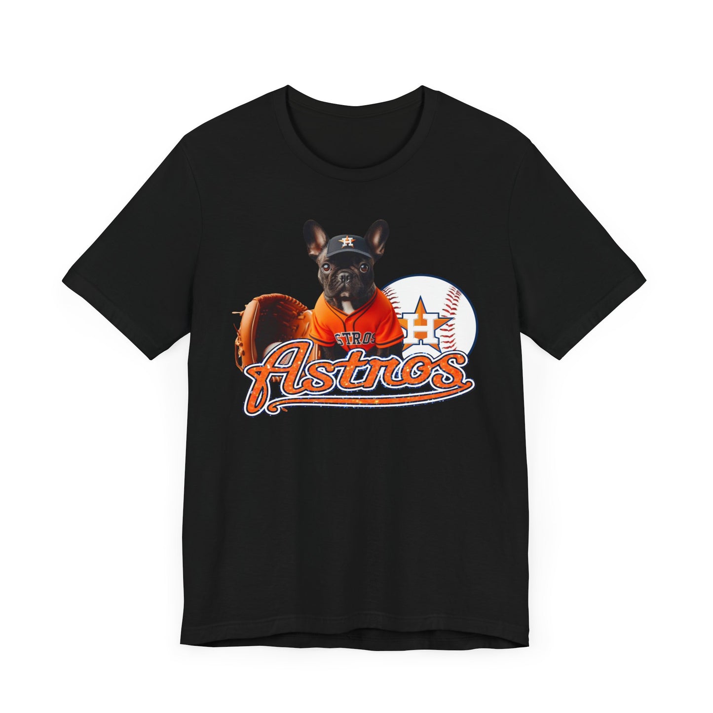 Astros - French bulldog - Houston - Unisex Short Sleeve Tee