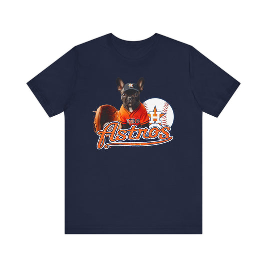 Astros - French bulldog - Houston - Unisex Short Sleeve Tee