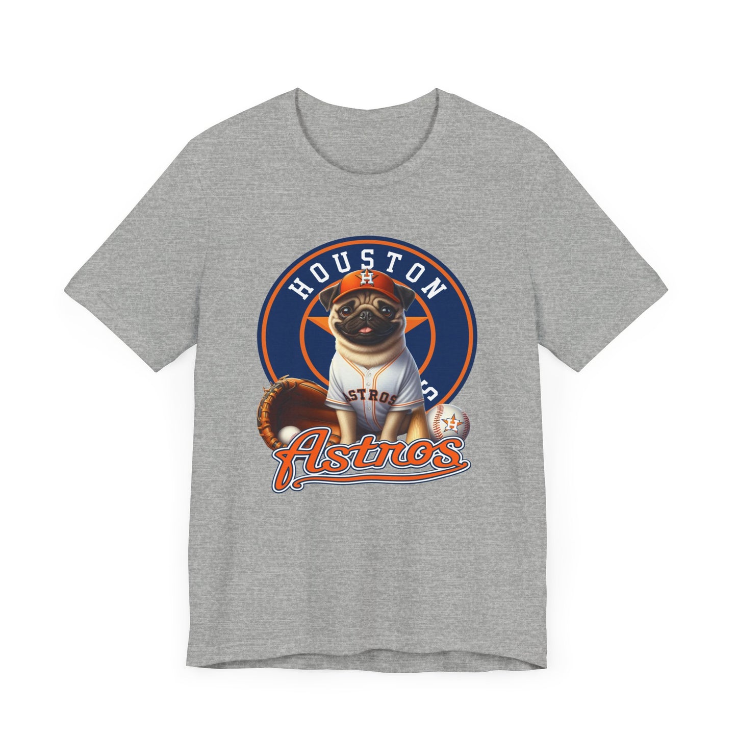 Astros - Pug - Houston - Unisex Short Sleeve Tee