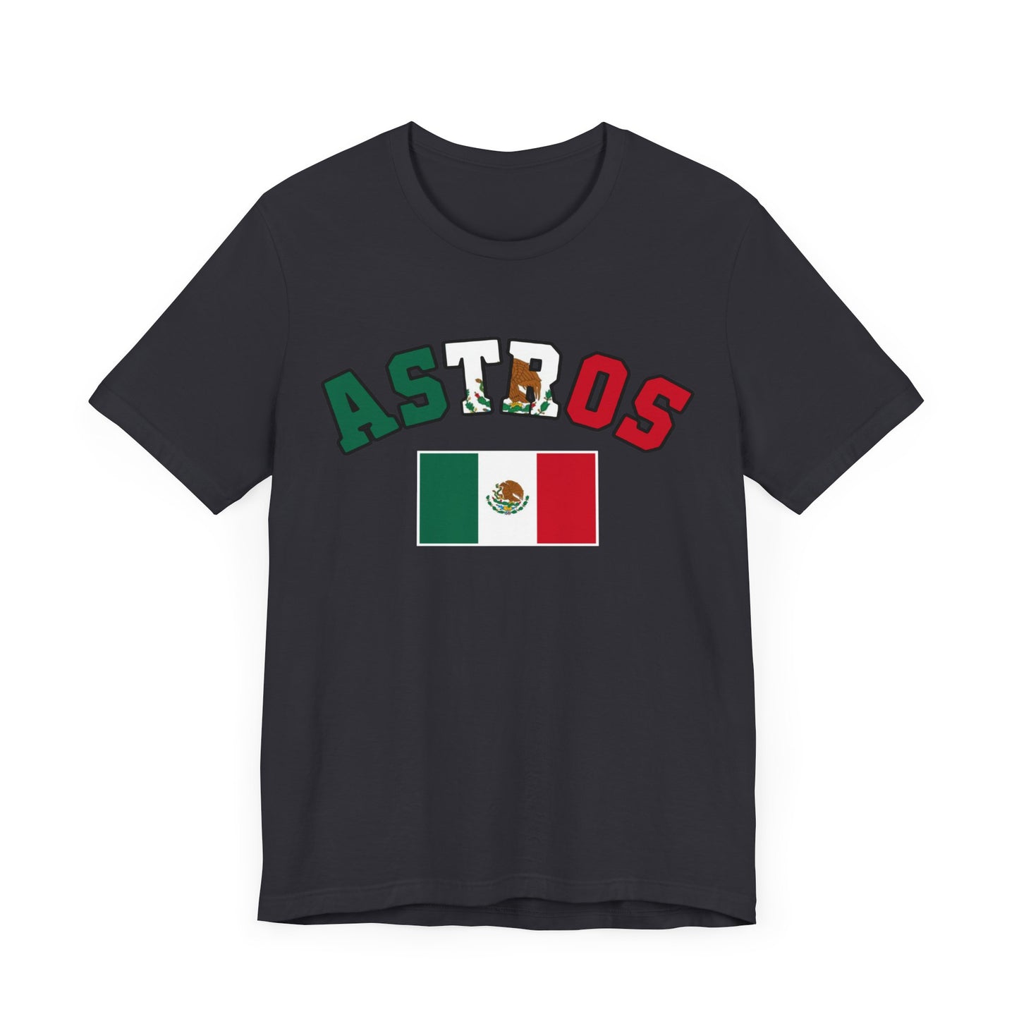 Astros Houston Mexico Flag Letters Unisex Short Sleeve Tee