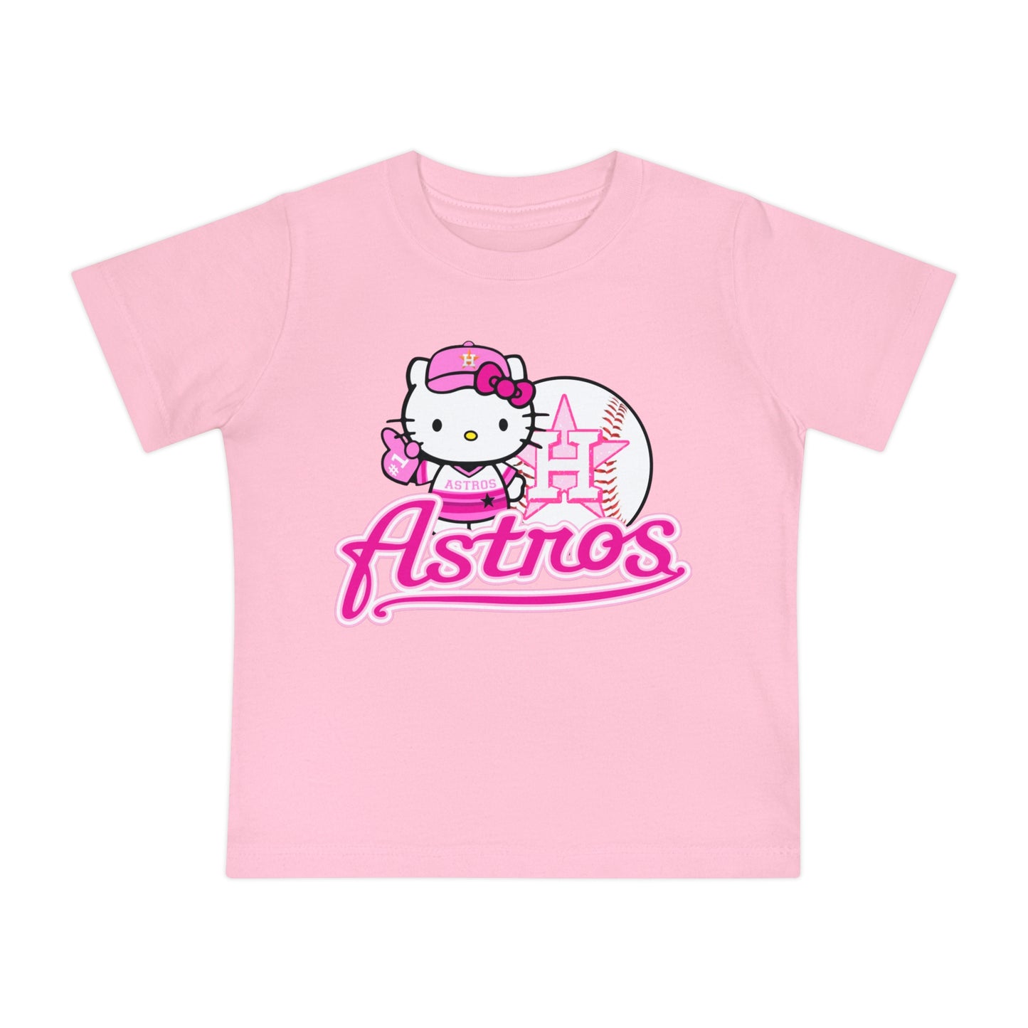 Astros - Houston - Pink Kitty -  Baby Short Sleeve T-Shirt