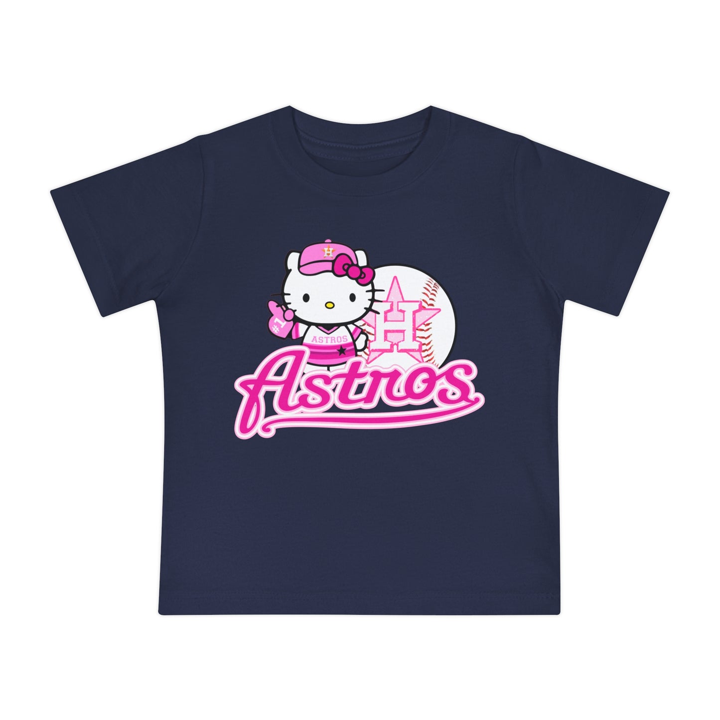 Astros - Houston - Pink Kitty -  Baby Short Sleeve T-Shirt