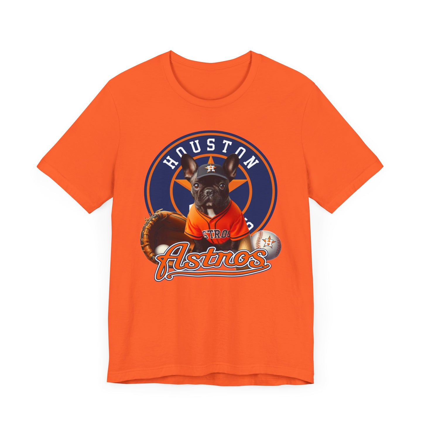 Astros - French bulldog 2 - Houston - Unisex Short Sleeve Tee